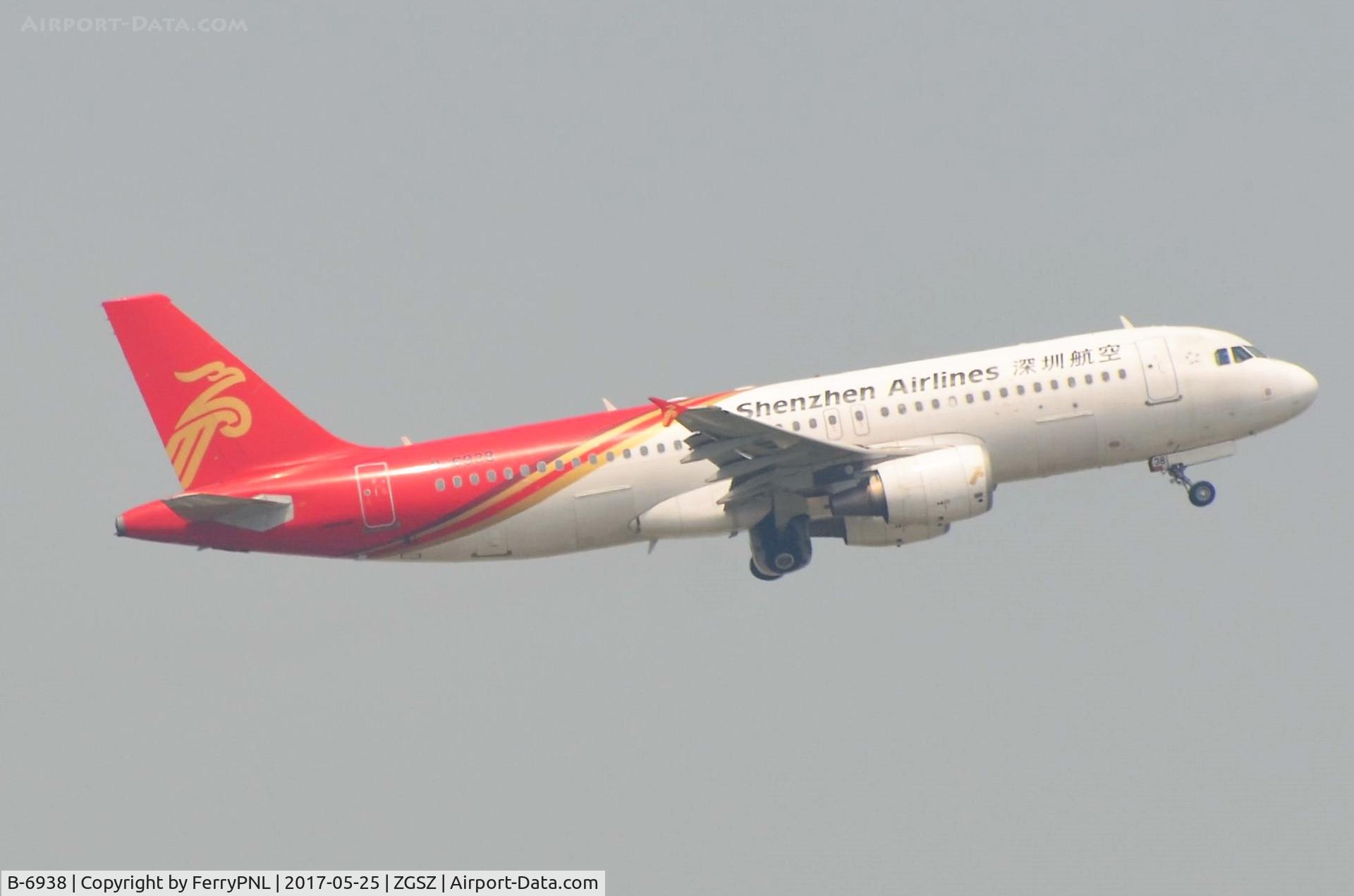 B-6938, 2012 Airbus A320-214 C/N 5110, Shenzhen A320 taking-off