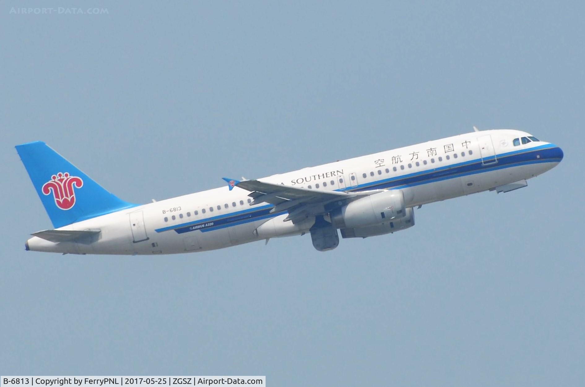 B-6813, 2011 Airbus A320-232 C/N 4864, Departure of China Southern A320