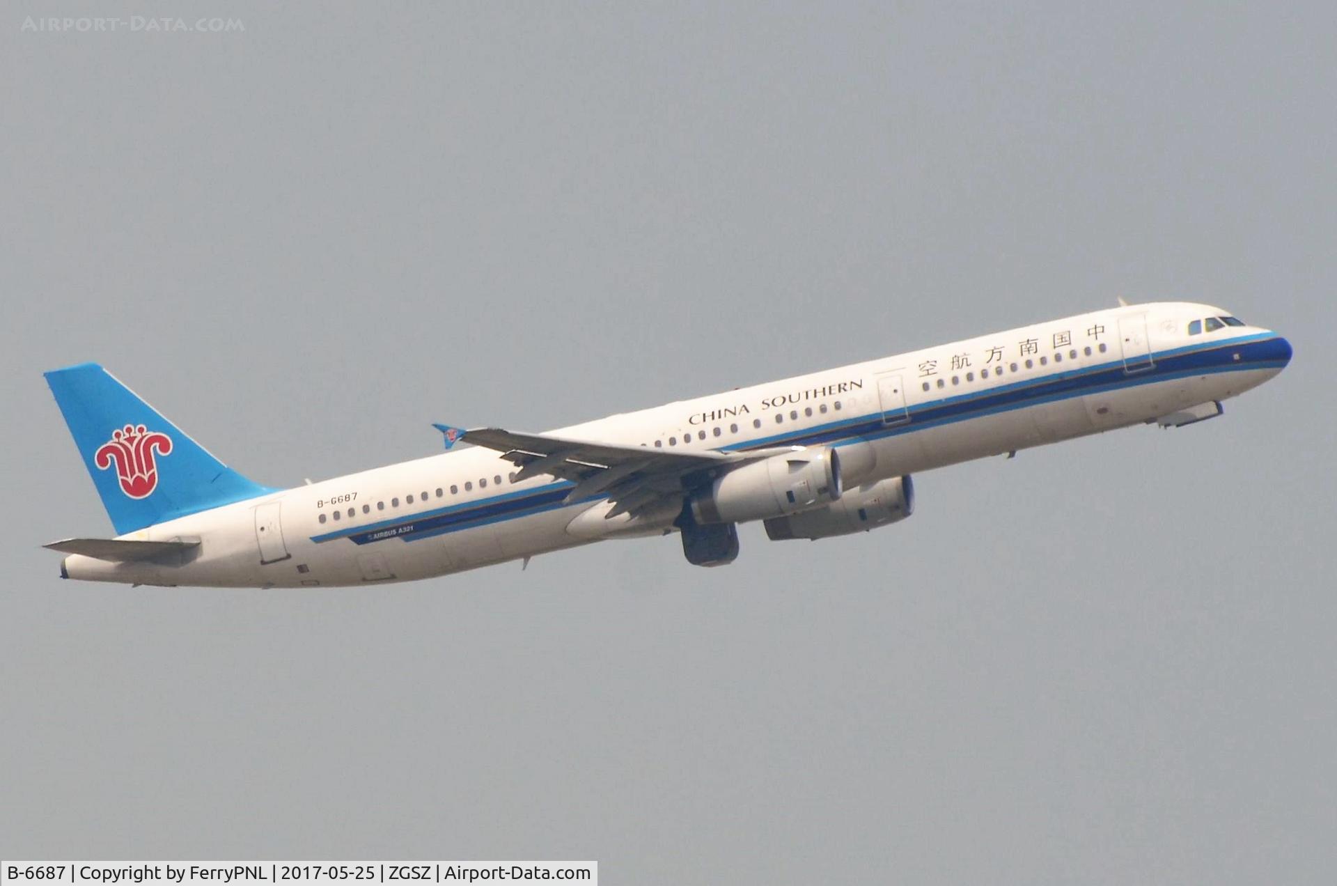 B-6687, 2010 Airbus A321-231 C/N 4430, China Southern A321