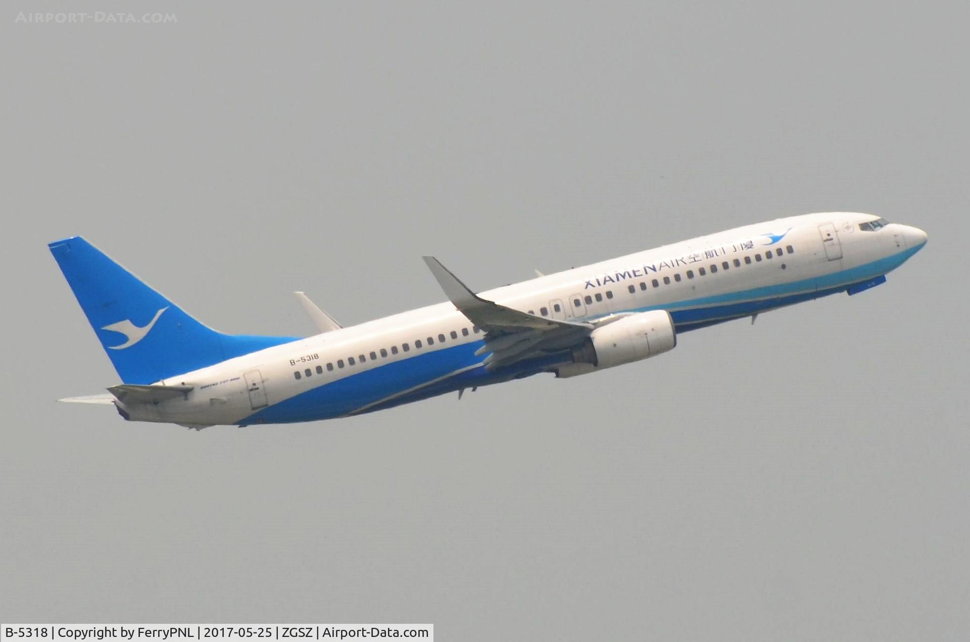 B-5318, 2007 Boeing 737-85C C/N 30723/2283, Departure of Xiamen B738