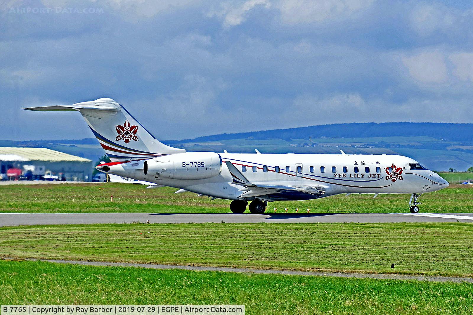 B-7765, 2017 Bombardier BD-700-1A11 Global 5000 C/N 9713, B-7765   Bombardier BD-700 Global 5000 [9713] (ZYB Lily Jet) Inverness (Dalcross)~G 29/07/2019
