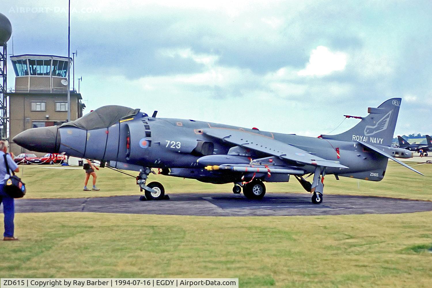 ZD615, British Aerospace Sea Harrier F/A.2 C/N 912054/B48/P3, ZD615   BAe Sea Harrier F/A2 [41H/912054] (Royal Navy) RNAS Yeovilton~G 16/07/1994