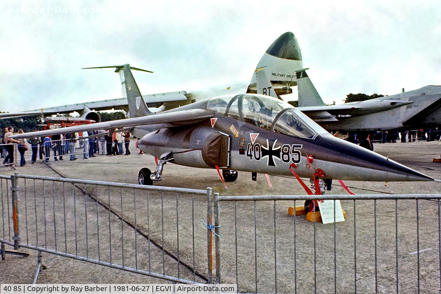 40 85, Dassault-Dornier Alpha Jet A C/N 0085, 40+85   Dassault-Dornier Alpha Jet A [0085] (German Air Force) RAF Greenham Common~G 27/06/1981
