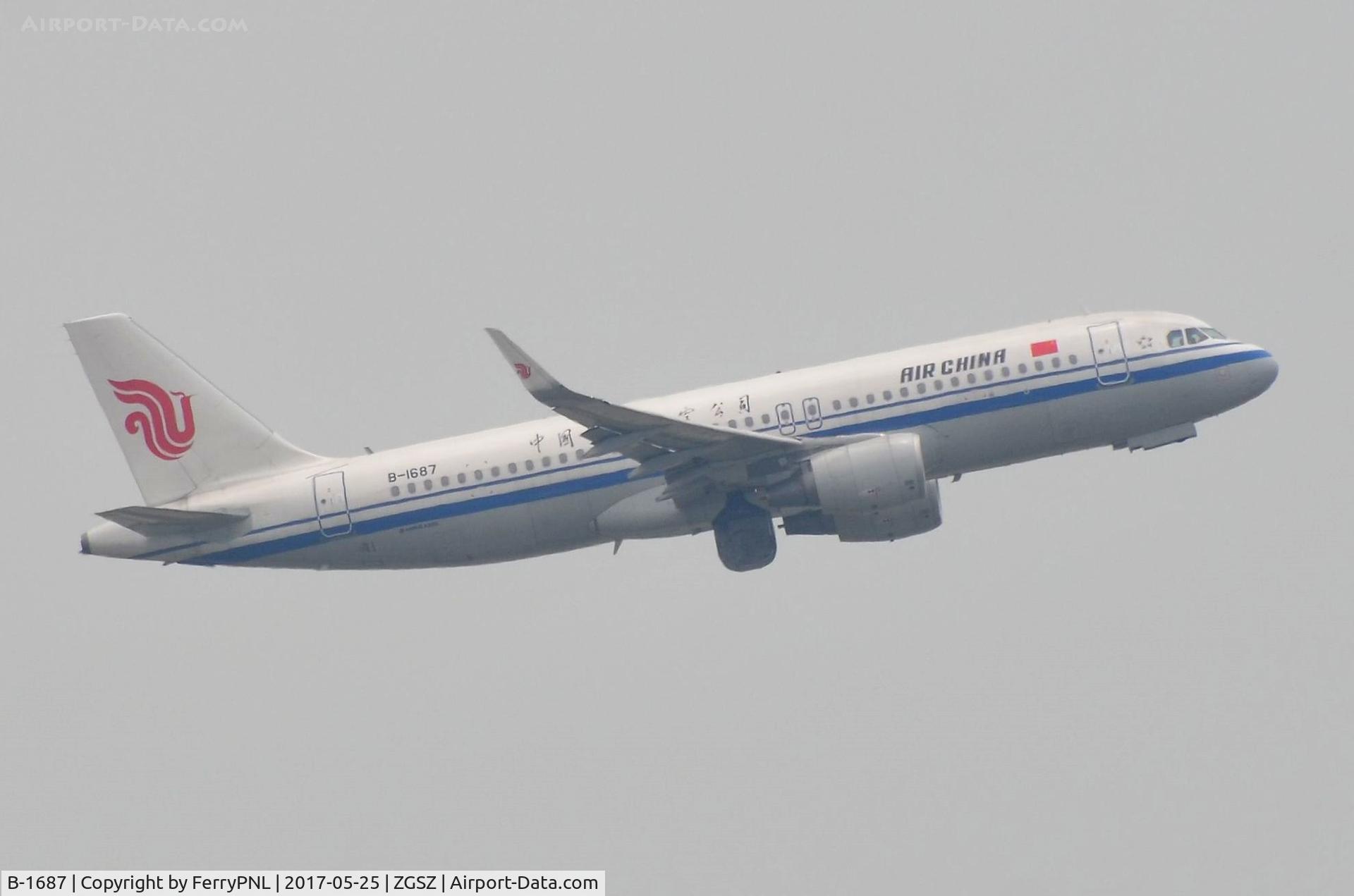 B-1687, 2015 Airbus A320-214 C/N 6743, Departure of Air China A320