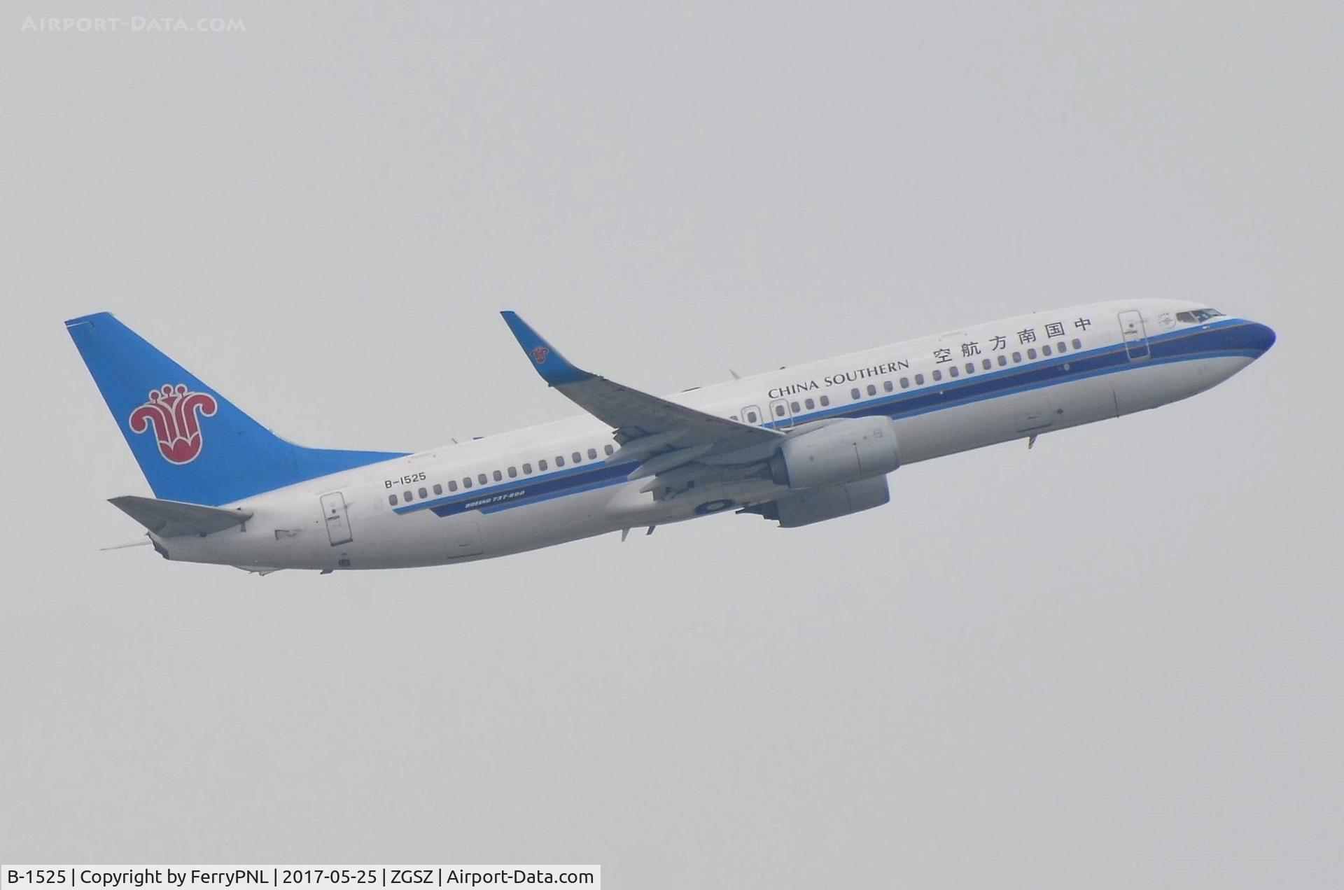B-1525, 2015 Boeing 737-81B C/N 41611, China Southern B738 lifting-off from SZX