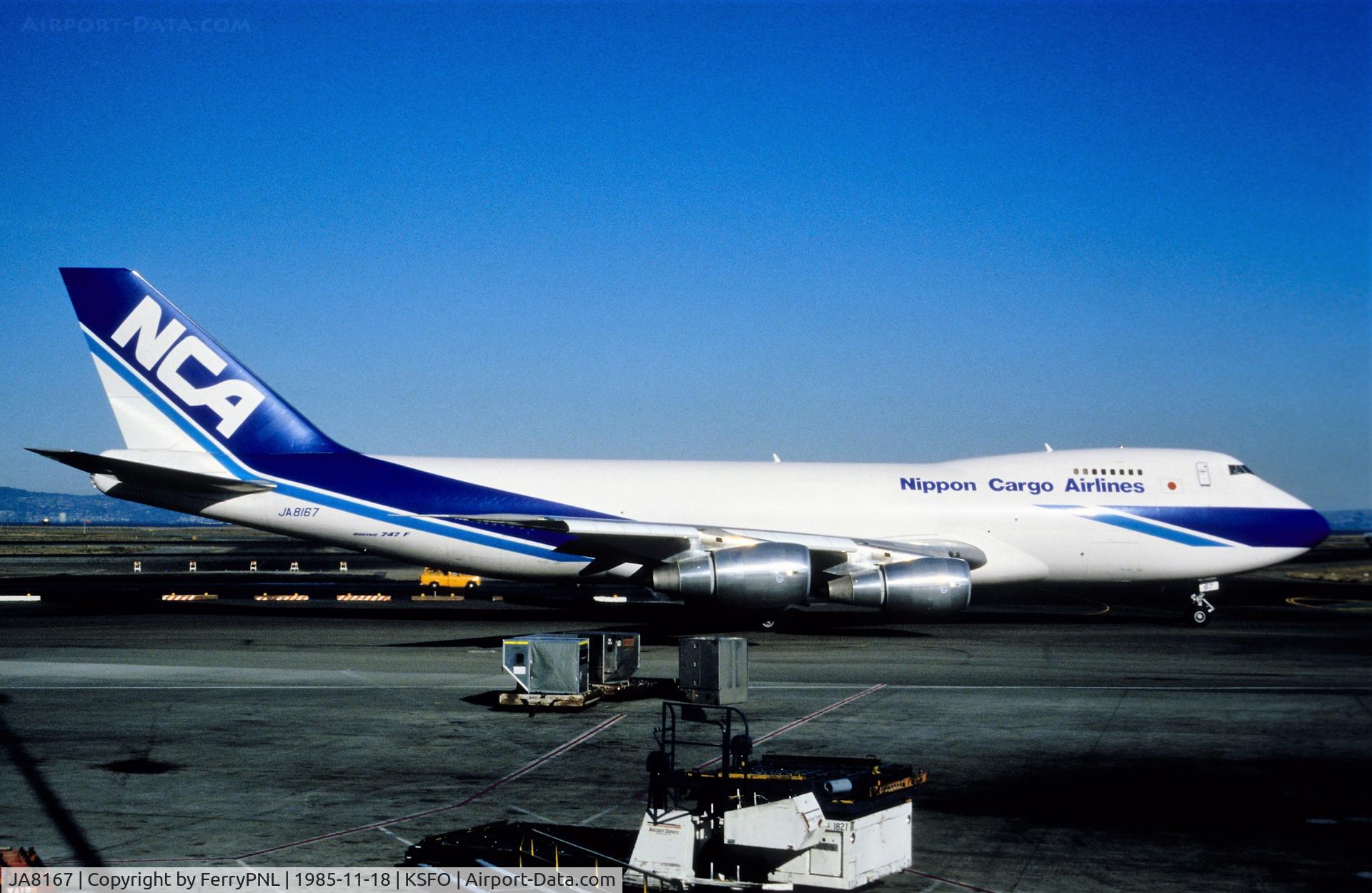JA8167, 1984 Boeing 747-281F C/N 23138, NCA B742F taxying for departure