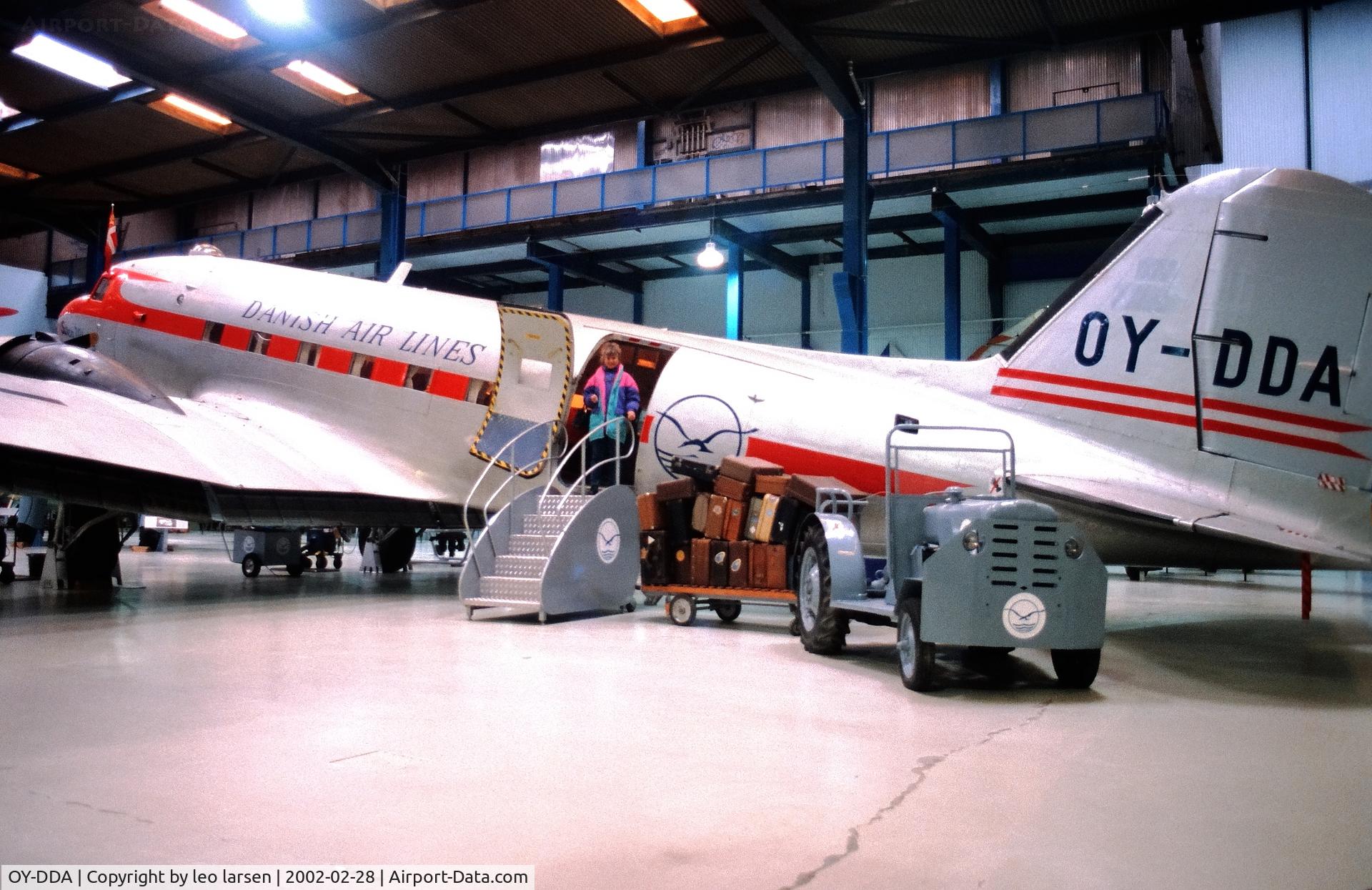OY-DDA, 1941 Douglas C-47A Skytrain C/N 9664, Helsingør Tekniske Museum 28.2.2002. With fare reg.Was ex K-681 RDAF.