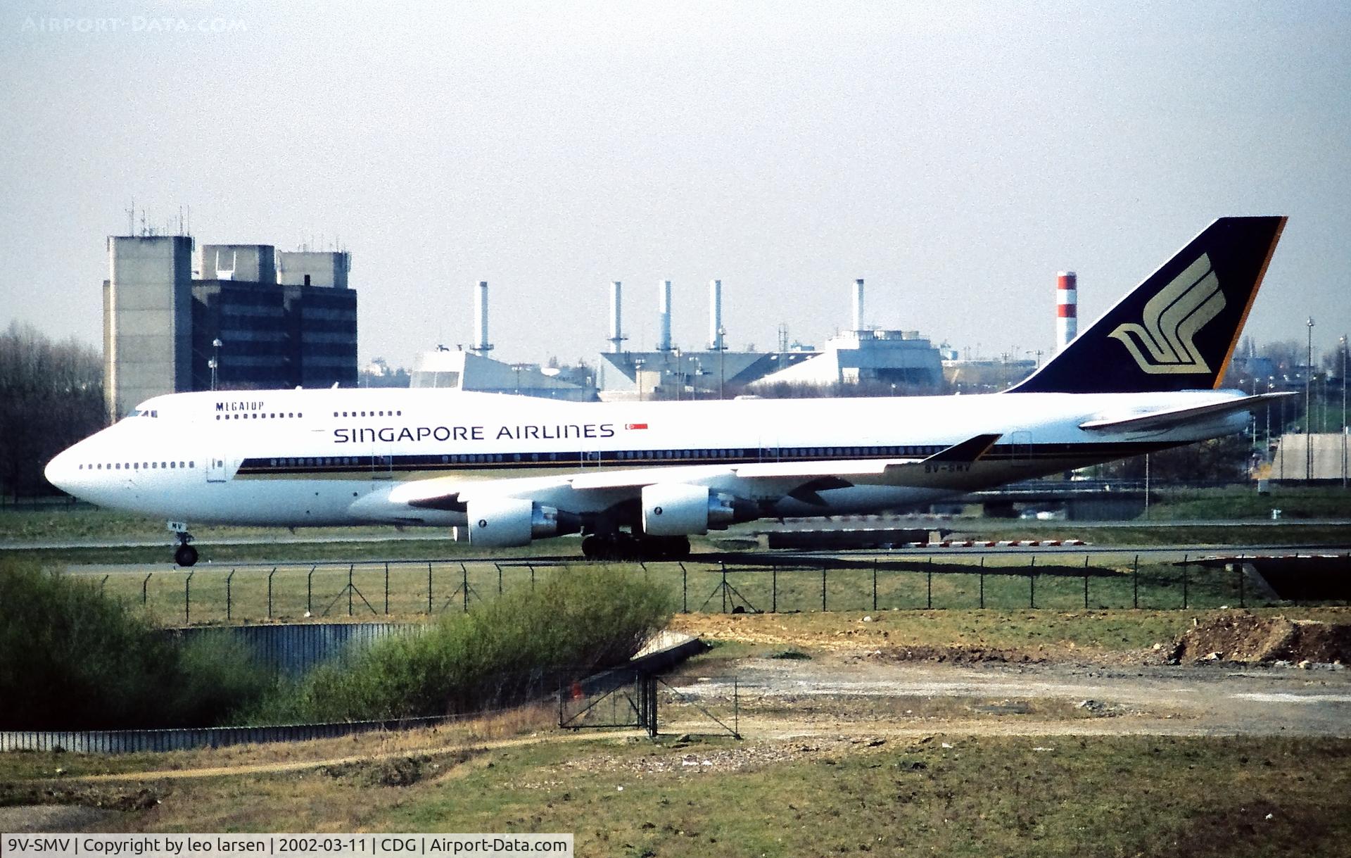 9V-SMV, 1993 Boeing 747-412 C/N 27069, Paris Charles de Gaulle 11.3.2002
