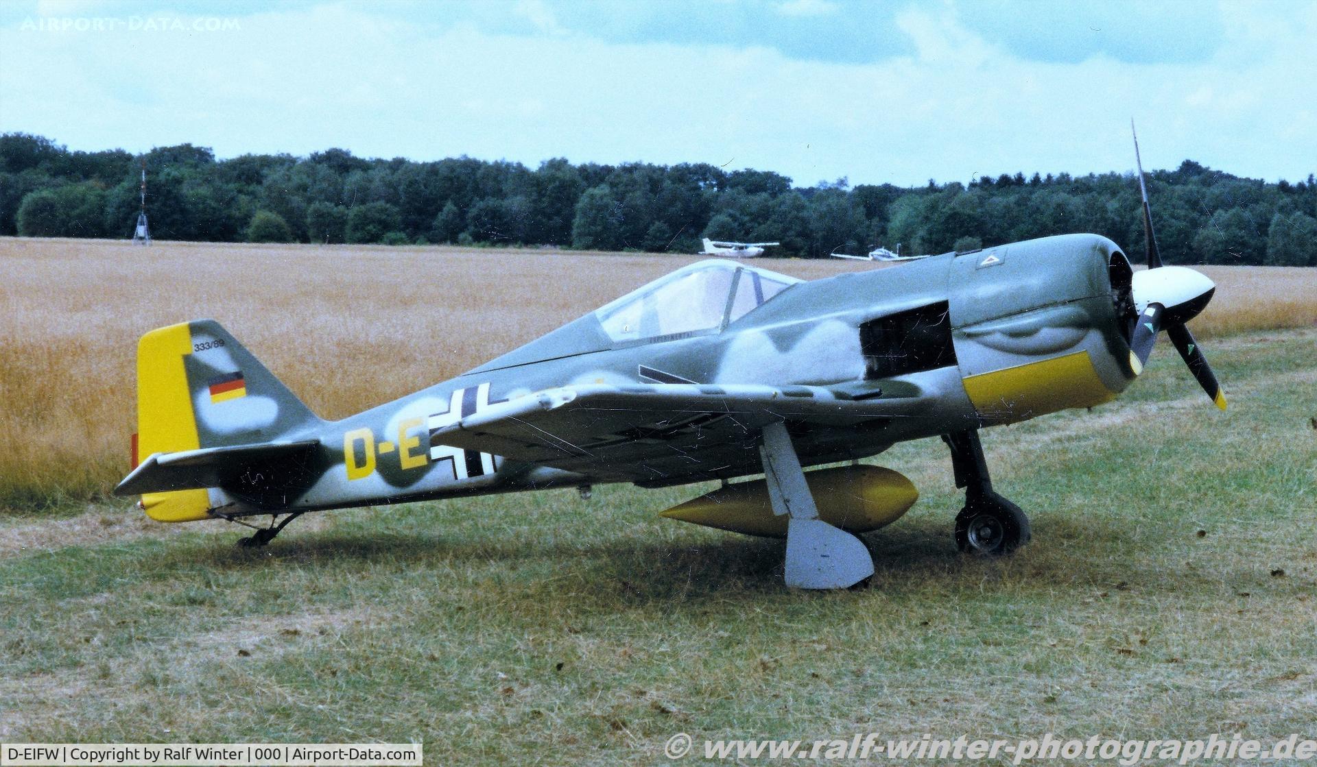 D-EIFW, Heuer FW-190 Replica C/N 333-89, Focke-Wulf Fw190 Replica - Private - 333-89 - D-EIFW - 08.1999