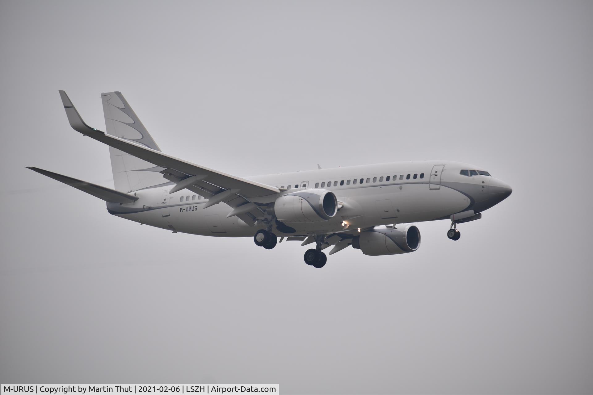M-URUS, 2005 Boeing 737-7GC BBJ C/N 34622, Landing from VKO