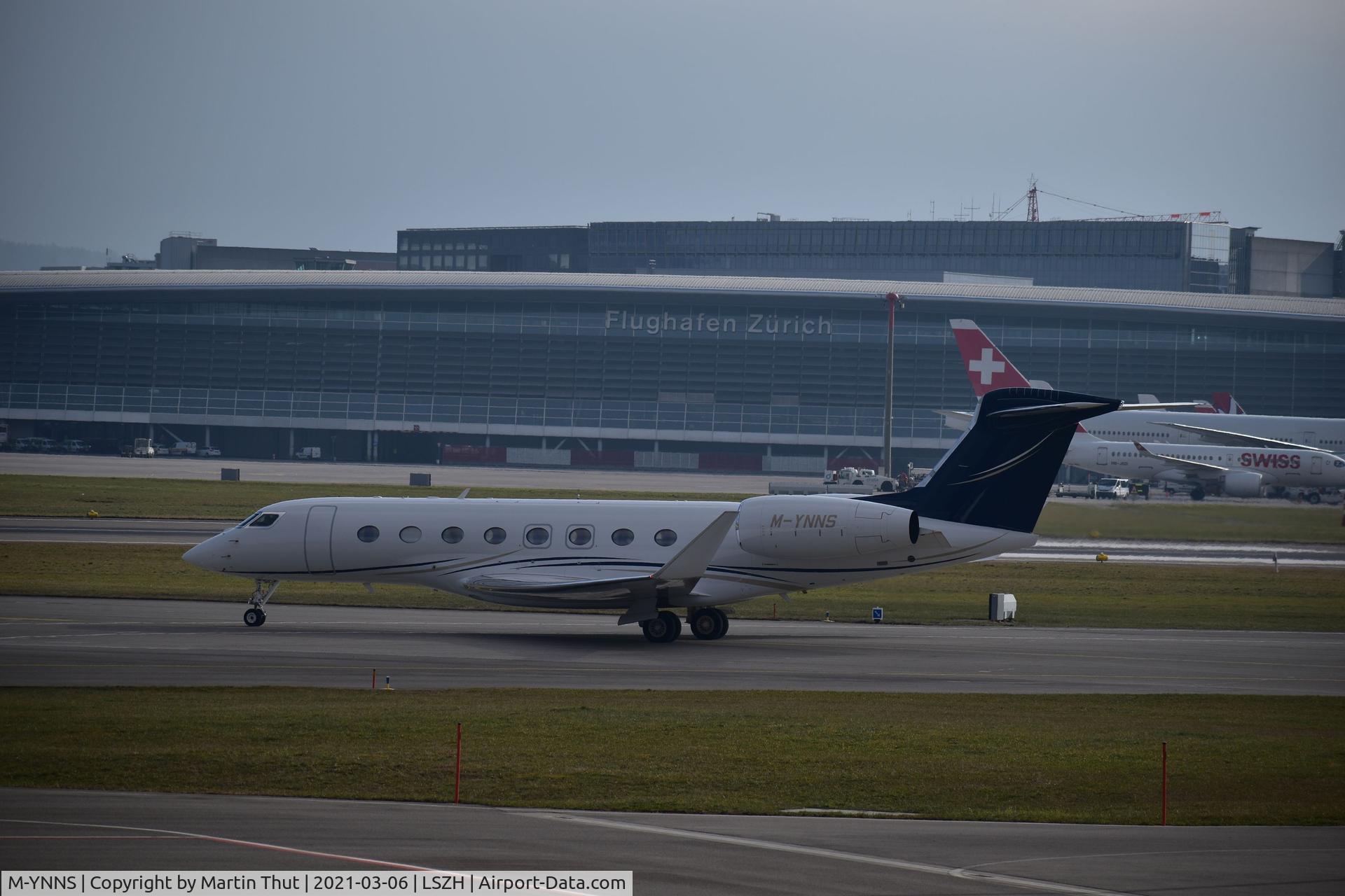 M-YNNS, 2019 Gulfstream G-VI (G650ER) C/N 6394, G650 taxi at Zurich Airport