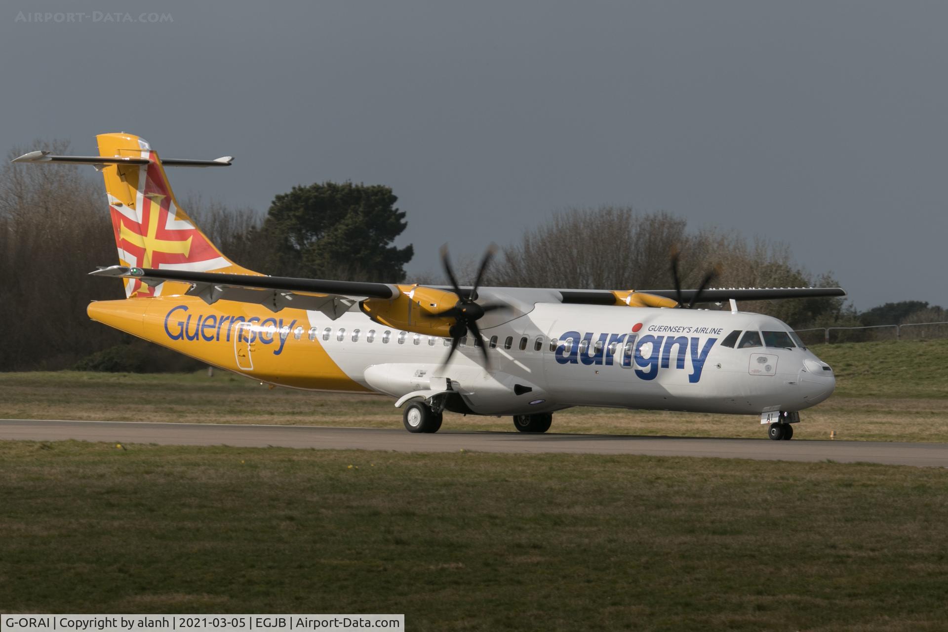 G-ORAI, 2019 ATR 72-212A C/N 1599, Arriving at Guernsey