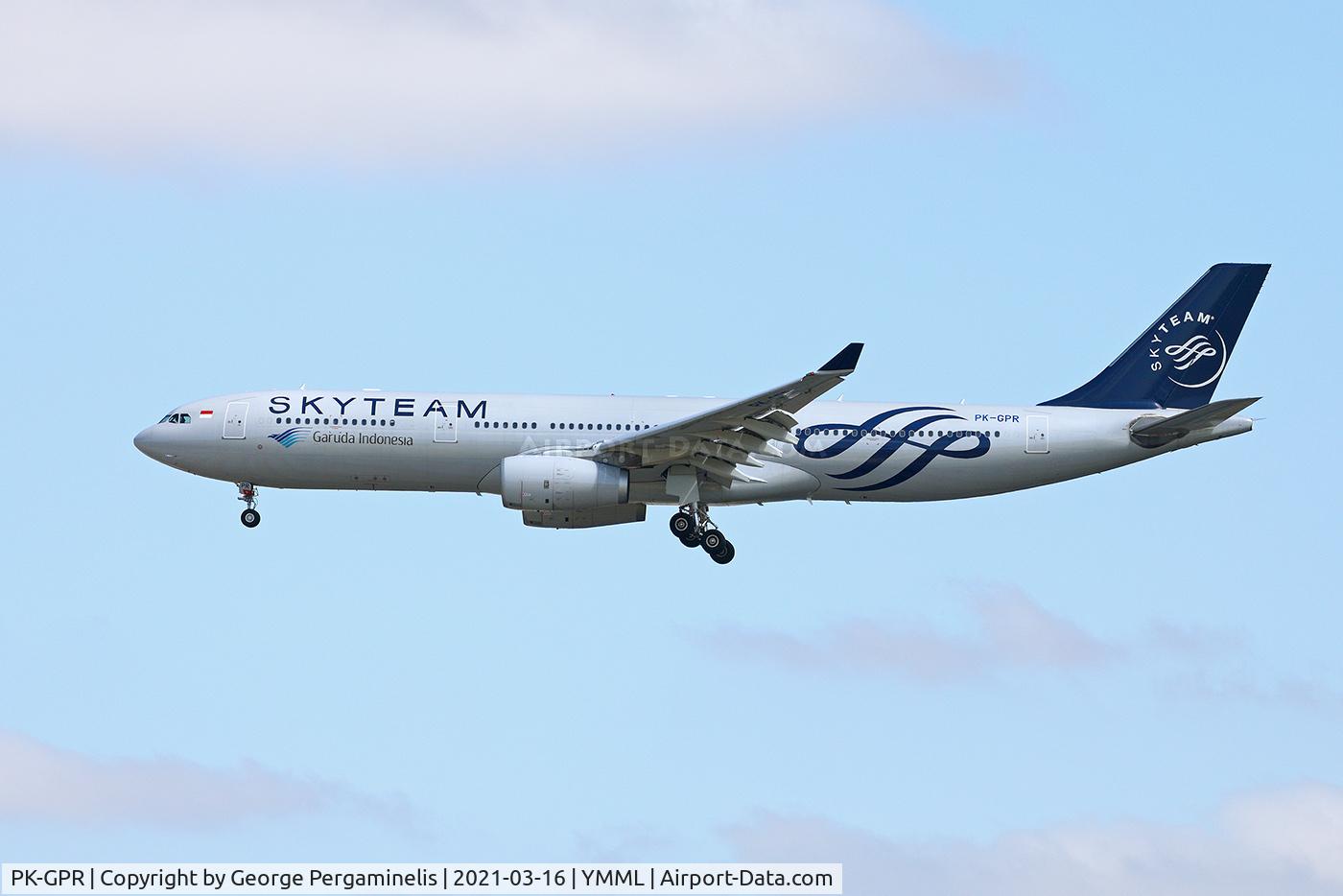 PK-GPR, 2013 Airbus A330-343X C/N 1446, On short final, runway 16.