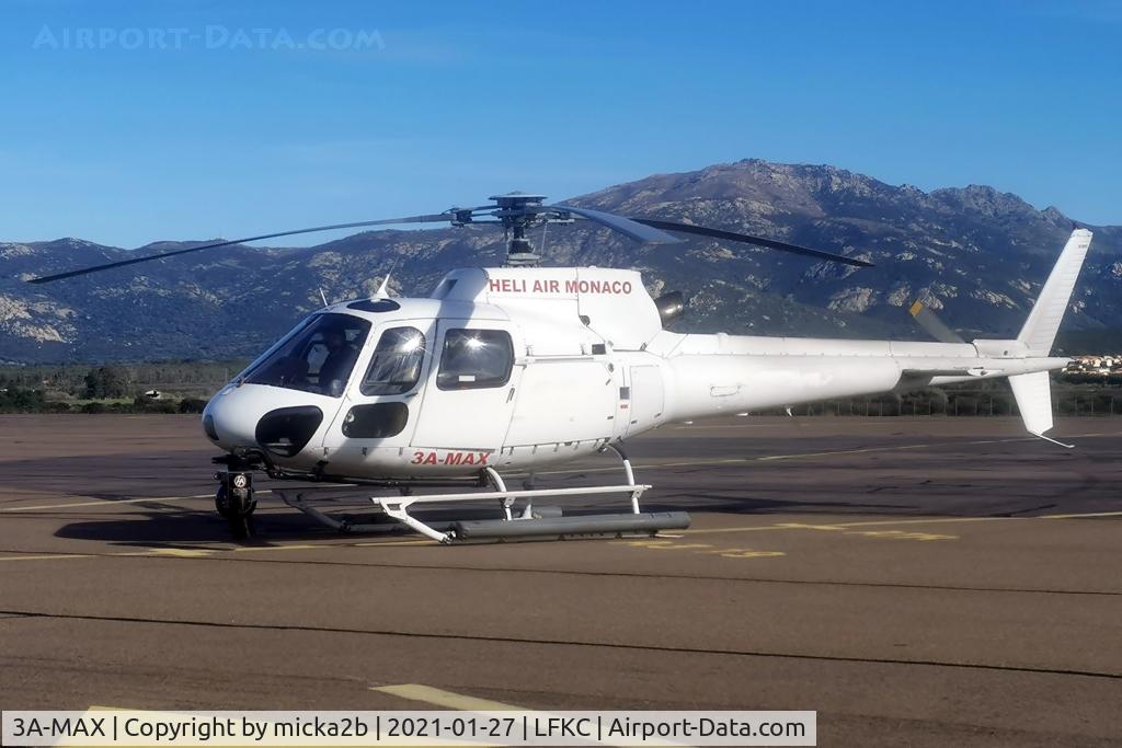 3A-MAX, Aerospatiale AS-350BA Ecureuil C/N 1794, Parked