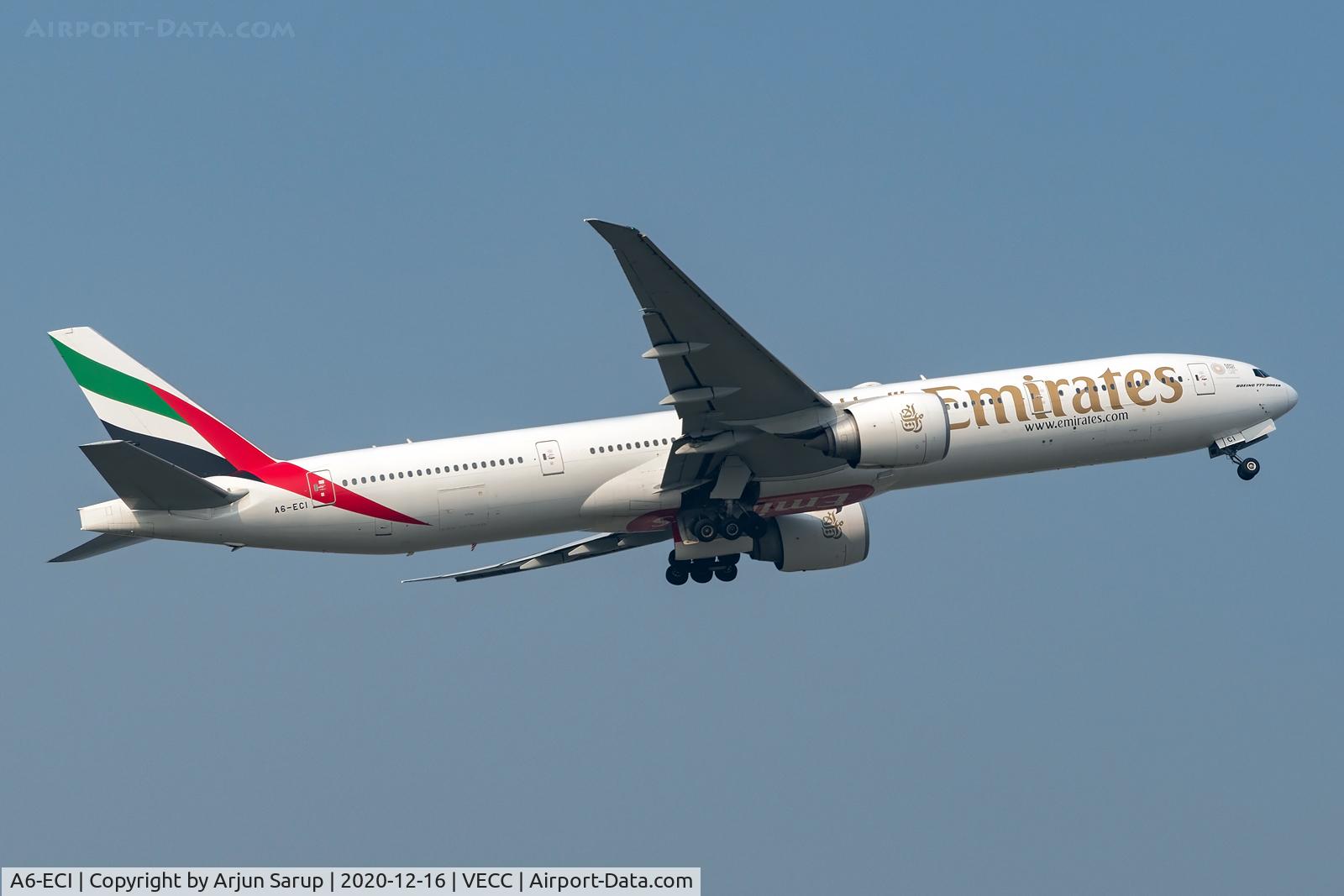 A6-ECI, 2008 Boeing 777-31H/ER C/N 35580, Morning departure from Rwy 01R at NSCBIA for EK571 bound for Dubai.