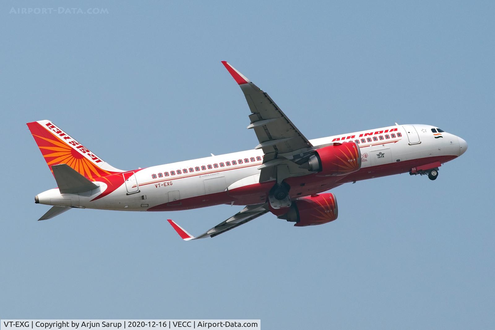 VT-EXG, 2017 Airbus A320-251N C/N 7568, Morning departure from Rwy 01R at NSCBIA for AI-526 bound for Hyderabad.