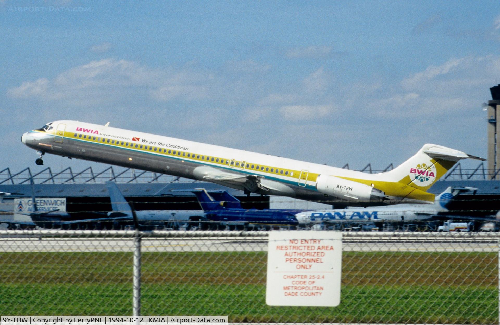 9Y-THW, 1989 McDonnell Douglas MD-83 (DC-9-83) C/N 49786, BWIA MD83 taking-off
