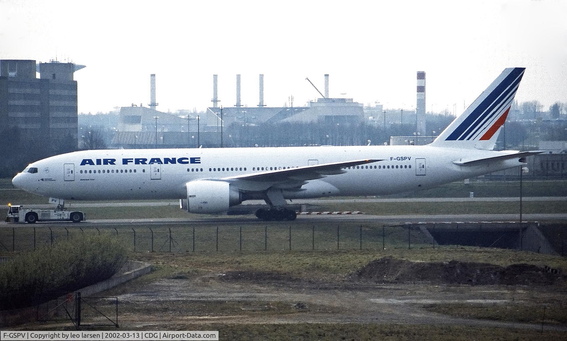 F-GSPV, 2002 Boeing 777-228/ER C/N 28684, Paris Charles de Gaulle 13.3.2002