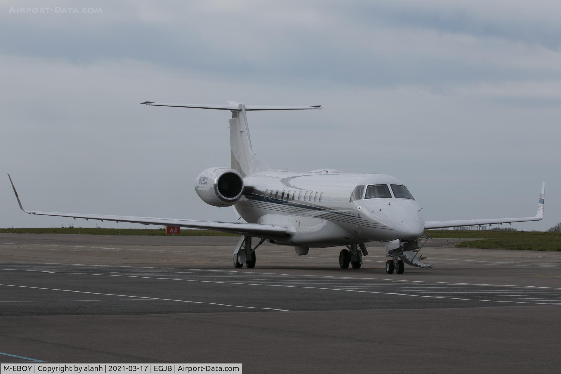 M-EBOY, 2001 Embraer EMB-135BJ Legacy 650 C/N 14501211, Parked at Guernsey