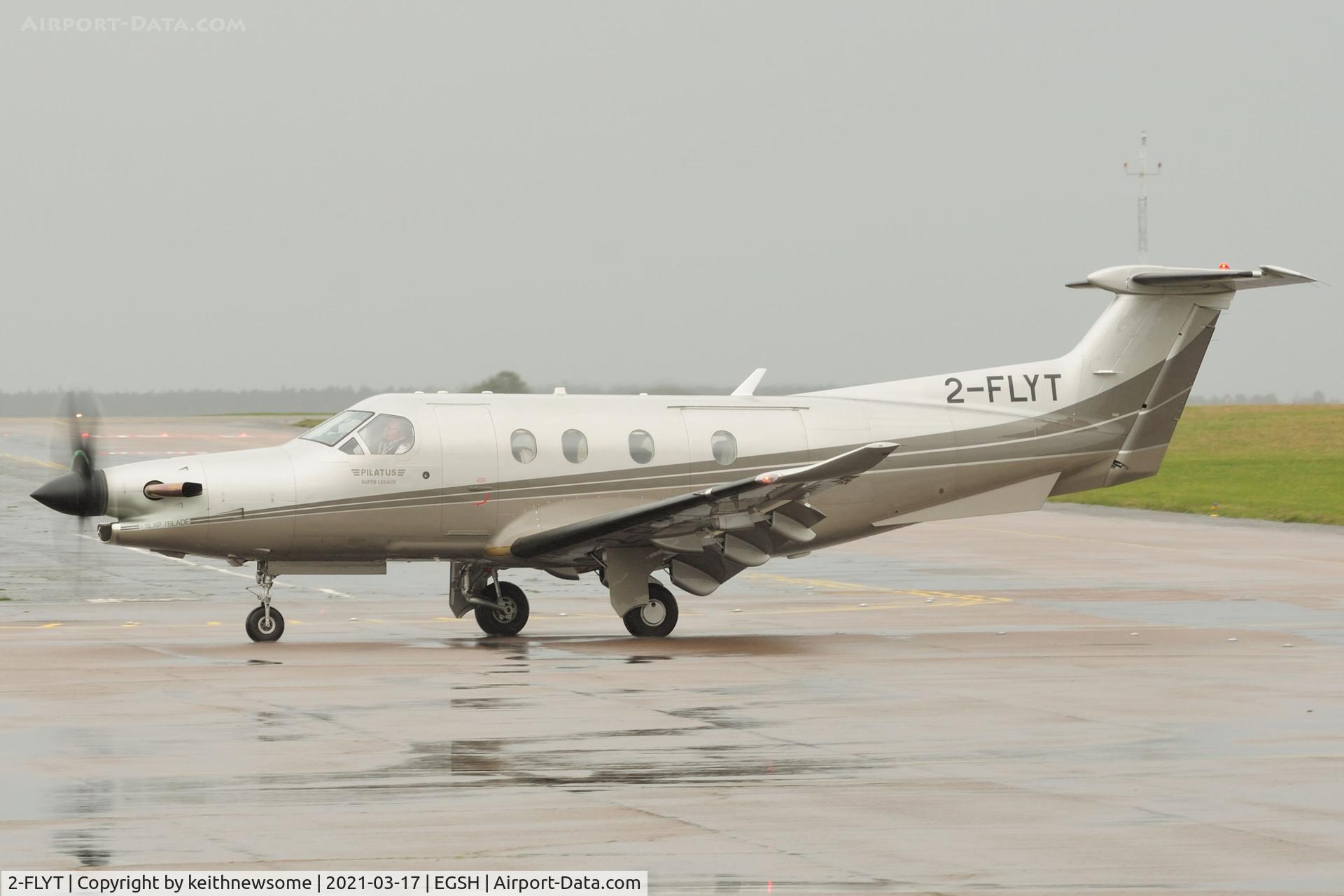 2-FLYT, 2007 Pilatus PC-12/47 C/N 802, Arriving at Norwich from Fairoaks.