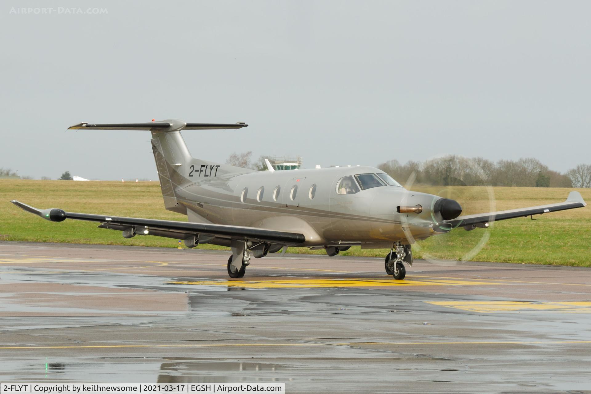 2-FLYT, 2007 Pilatus PC-12/47 C/N 802, Leaving Norwich for Cannes, France.