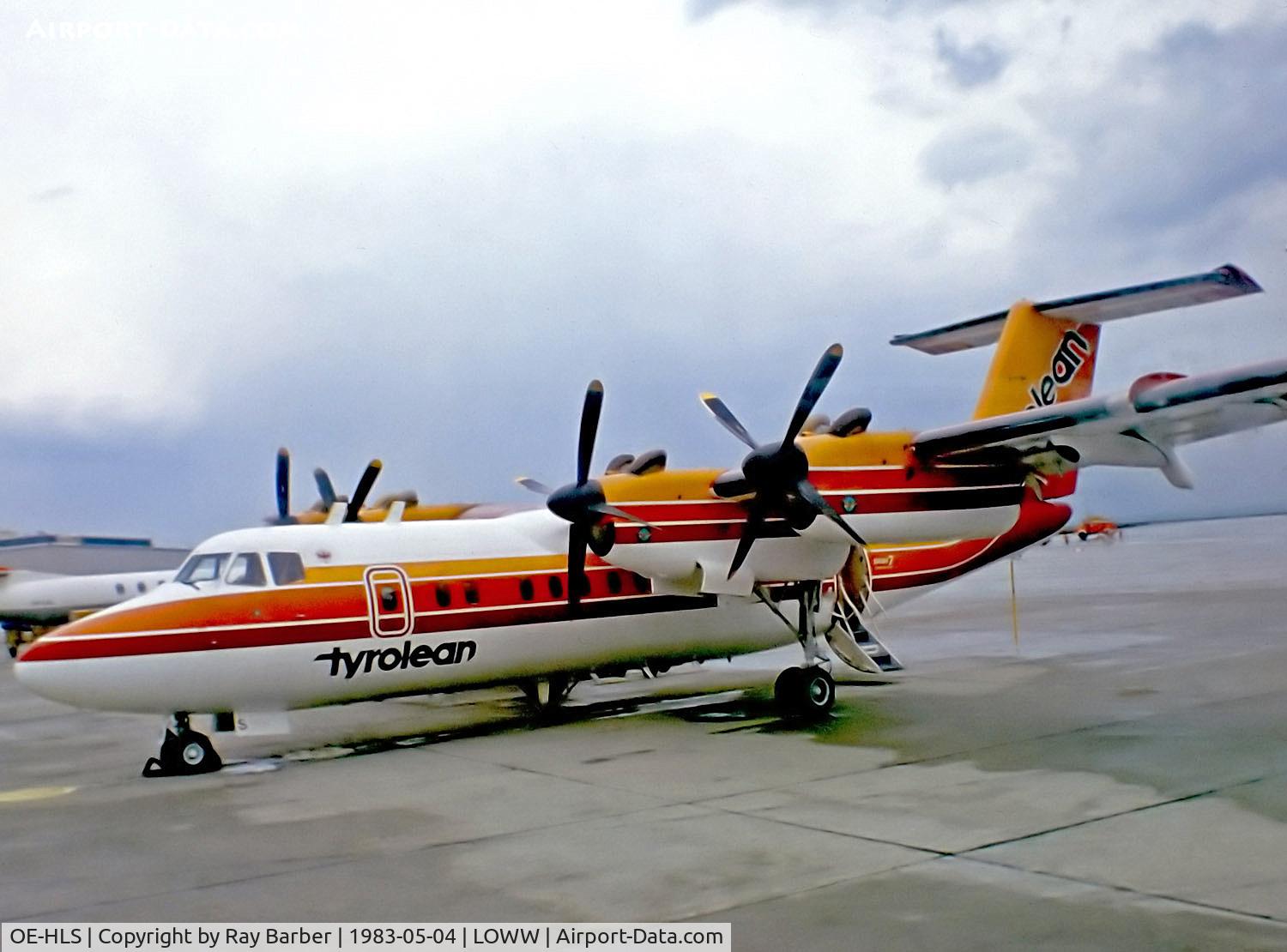 OE-HLS, 1979 De Havilland Canada DHC-7-102 Dash 7 C/N 22, OE-HLS   De Havilland Canada DHC-7-102 Dash 7 [22] (Tyrolean Airways) Vienna-Schwechat~OE 04/05/1983