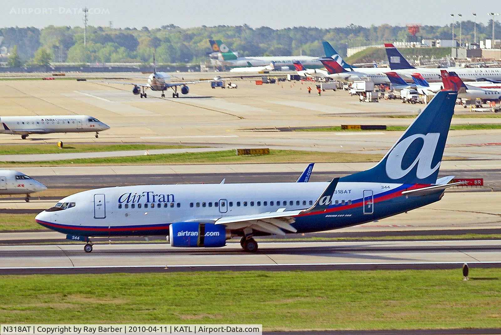 N318AT, 2007 Boeing 737-7BD C/N 33931, N318AT   Boeing 737-7BD [33931] (AirTran Airways) Atlanta-Hartsfield~N 11/04/2010