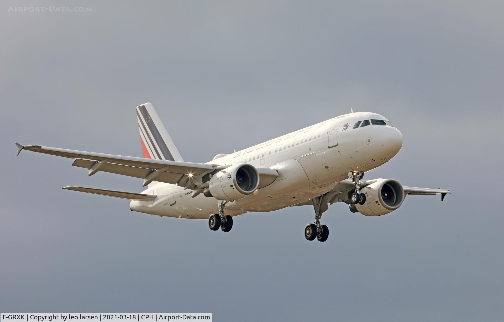 F-GRXK, 2006 Airbus A319-115LR C/N 2716, Copenhagen 18.3.2021 app to R-04L
