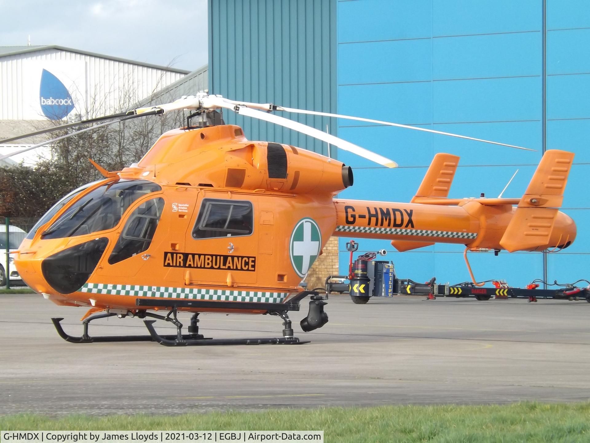 G-HMDX, 2007 MD Helicopters MD-900 Explorer C/N 900-00121, Parked up Outside of SAS at Gloucestershire Airport.