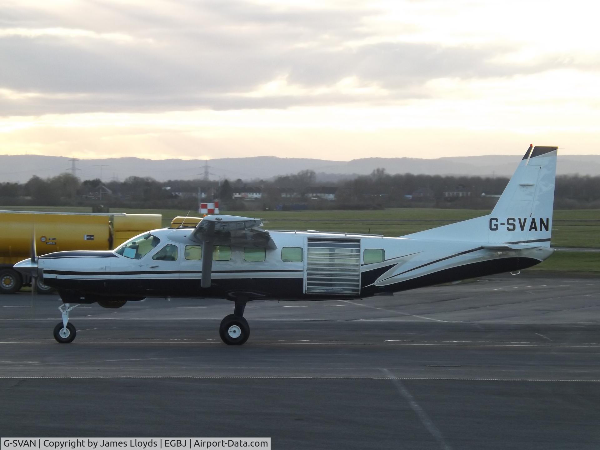 G-SVAN, 2002 Cessna 208B Grand Caravan C/N 208B0946, Taxing in at Gloucestershire Airport.