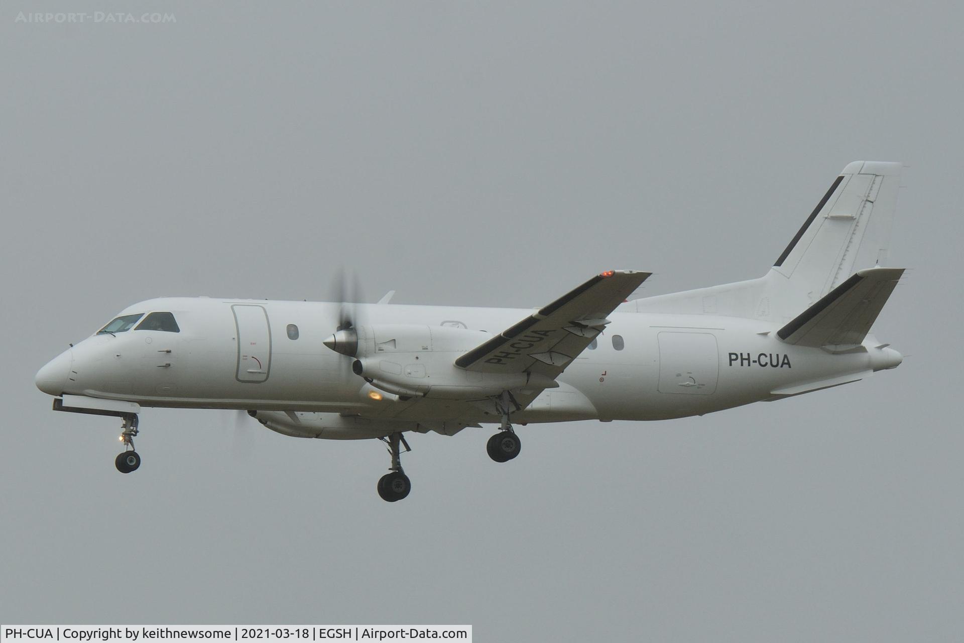 PH-CUA, 1989 Saab 340B C/N 340B-167, Arriving at Norwich from Berlin, formerly G-LGNZ.