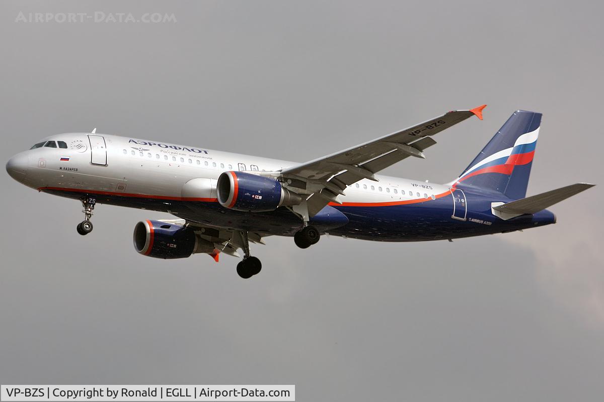 VP-BZS, 2008 Airbus A320-214 C/N 3644, at lhr
