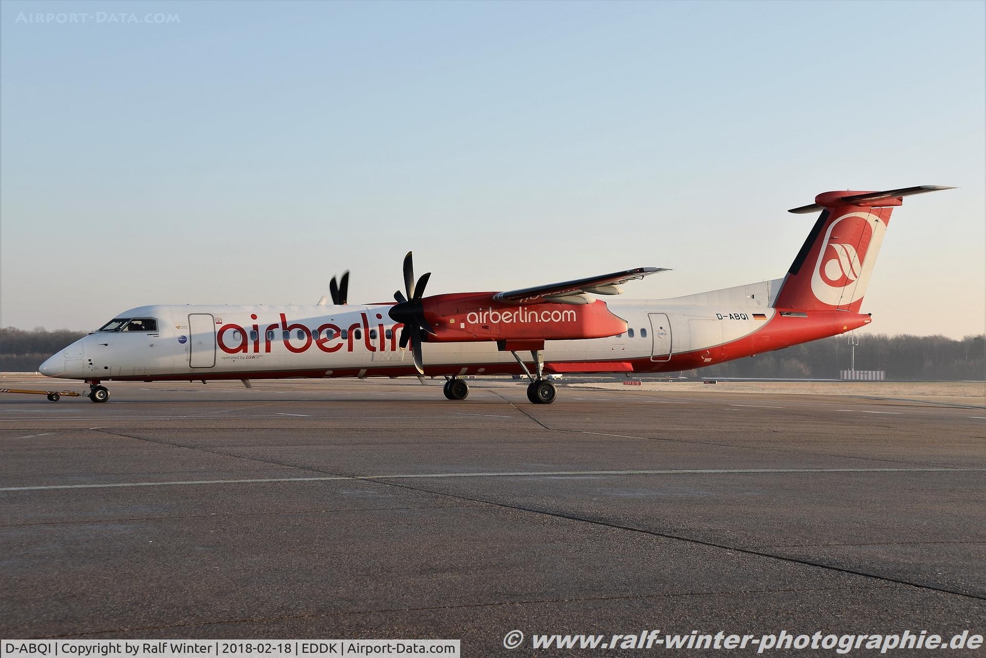 D-ABQI, 2009 De Havilland Canada DHC-8-402Q Dash 8 C/N 4264, De Havilland Canada DHC-8-402 Dash 8 - AB BER Air Berlin - 4264 - D-ABQI - 18.02.2018 - CGN