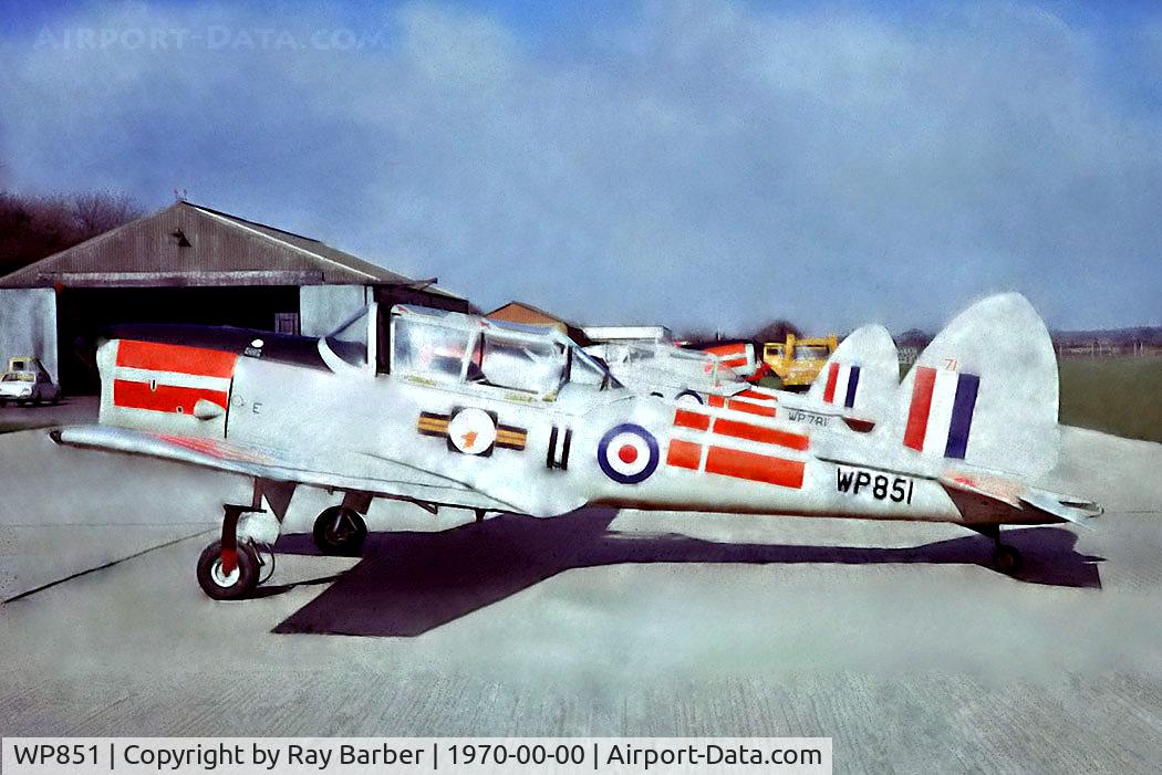 WP851, 1952 De Havilland DHC-1 Chipmunk T.10 C/N C1/0736, WP851  De Havilland DHC.1 Chipmunk T.10 [C1/0736] (Royal Air Force) Hamble~G @ 1970