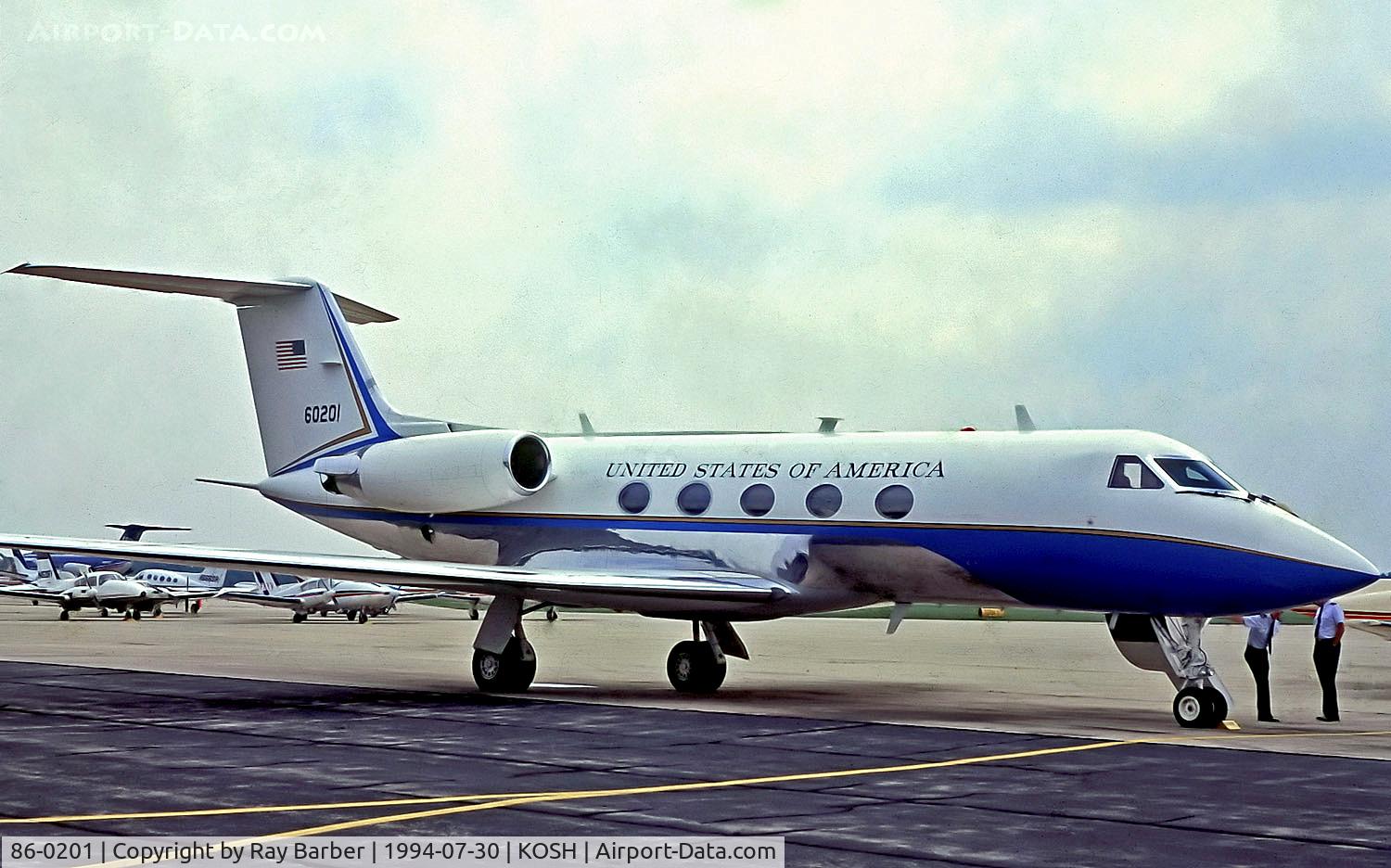 86-0201, 2007 Gulfstream Aerospace C-20B (Gulfstream III) C/N 470, 86-0201   (60201) Gulfstream C-20A [470] (United States Air Force) Oshkosh-Wittman Regional~N 30/07/1994