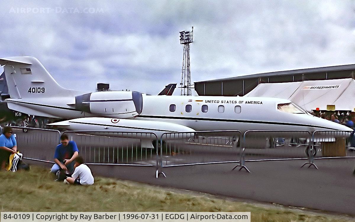 84-0109, 1984 Gates Learjet C-21A C/N 35A-555, 84-0109   (40109) Learjet C-21A [35A-555] (United States Air Force) RAF St Mawgan / Newquay~G @ 31/07/1996
