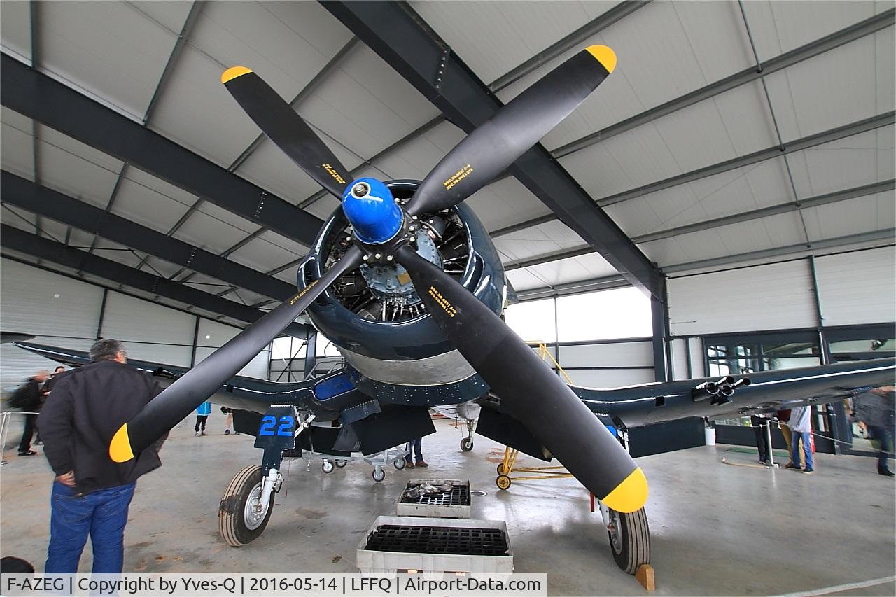 F-AZEG, 1944 Vought F4U-5NL Corsair C/N 124-724, Vought F4U-5NL Corsair under restoration, La Ferté-Alais airfield (LFFQ) Air show 2016