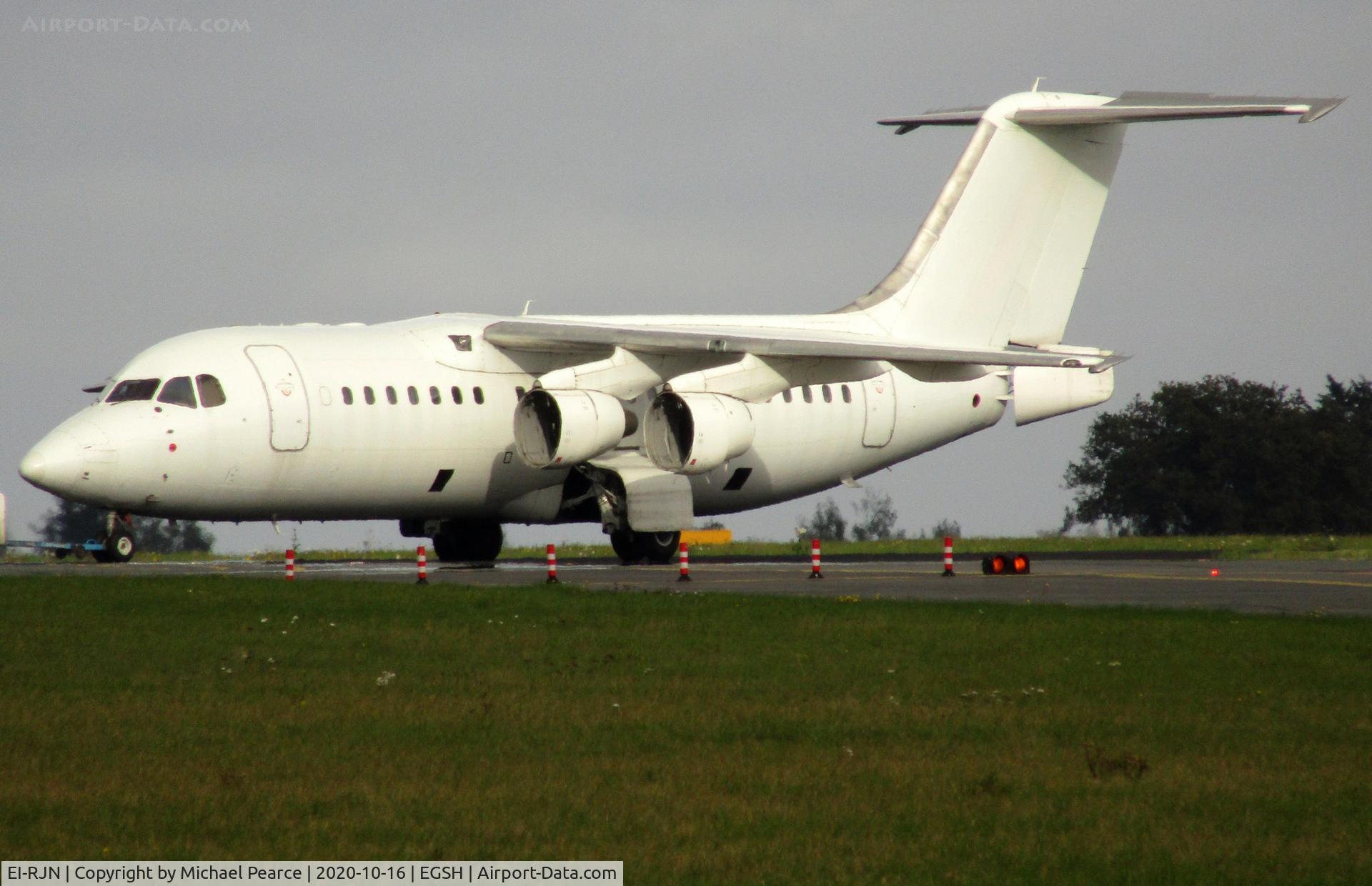 EI-RJN, 1999 BAE Systems Avro 146-RJ85 C/N E.2351, Final journey along RWY 09 for Lake Isle of Inisfree, prior to being lifted into the City of Norwich Aviation Museum on 30th October 2020.