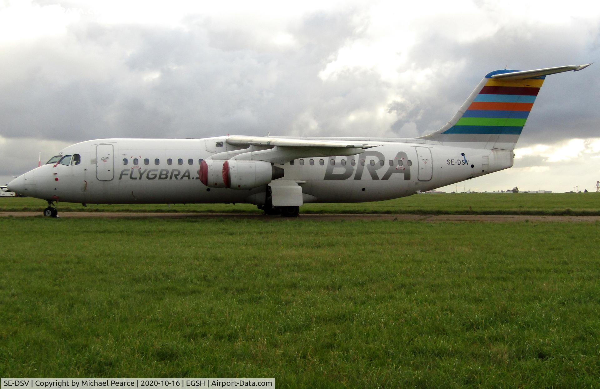 SE-DSV, 1994 British Aerospace Avro 146-RJ100A C/N E3250, Stored North Side awaiting refitting by KLM UK Engineering.