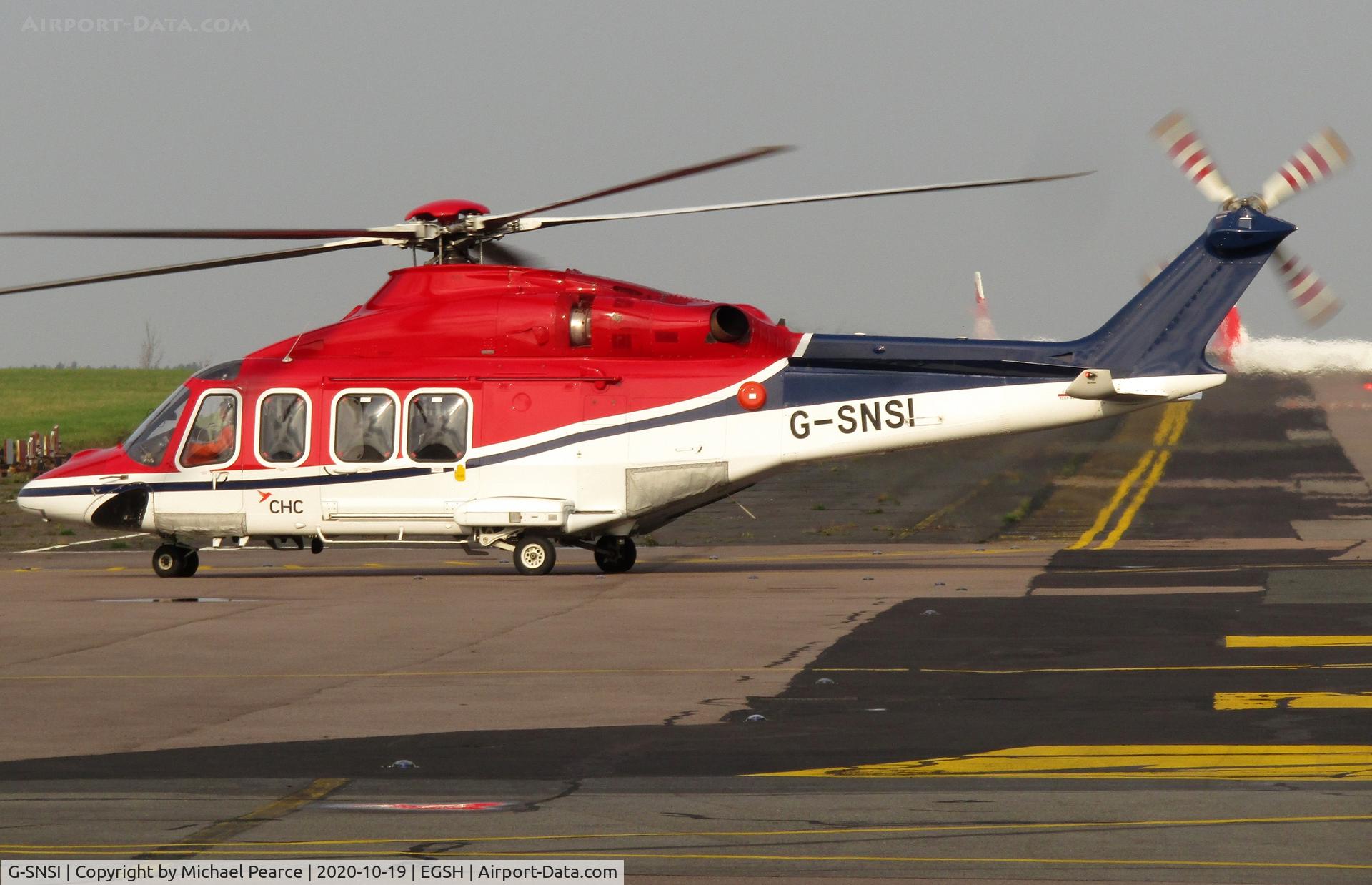 G-SNSI, 2013 AgustaWestland AW-139 C/N 31479, Arriving at SaxonAir from Humberside (HUY).
