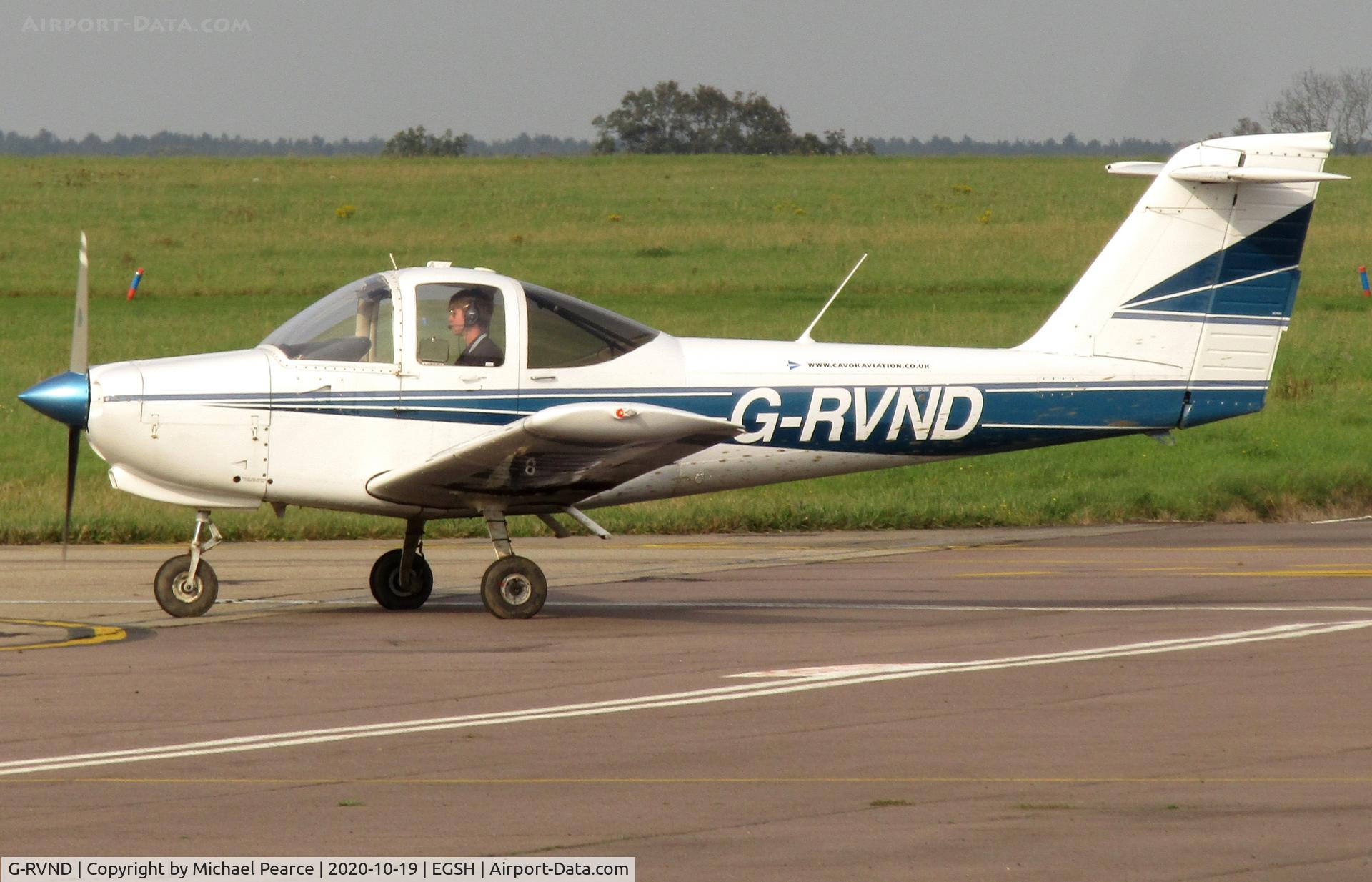 G-RVND, 1979 Piper PA-38-112 Tomahawk Tomahawk C/N 38-79A0545, Arriving at SaxonAir from Bagby (EGNG).