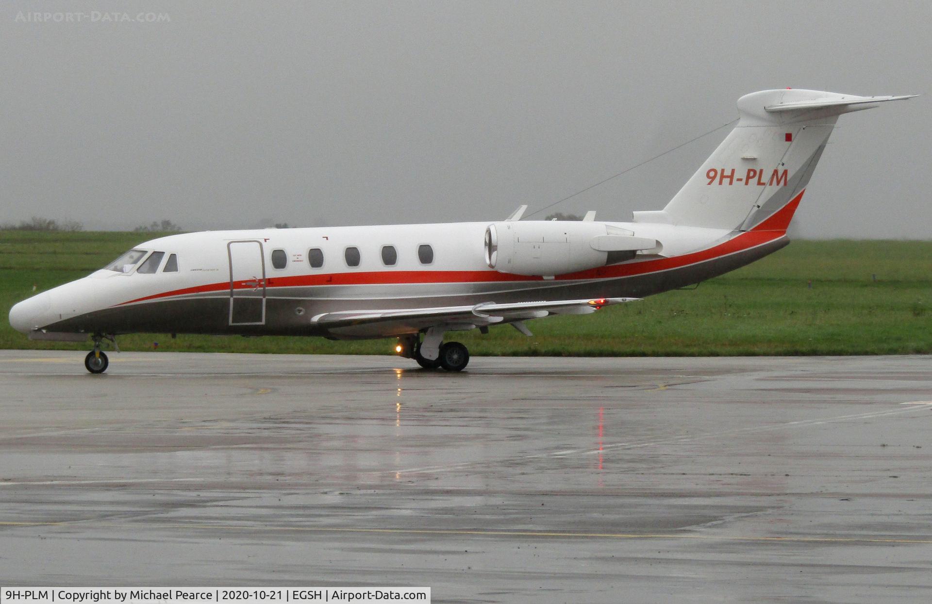 9H-PLM, 1992 Cessna 650 Citation VI C/N 650-0217, Arriving at SaxonAir from Glasgow (GLA).