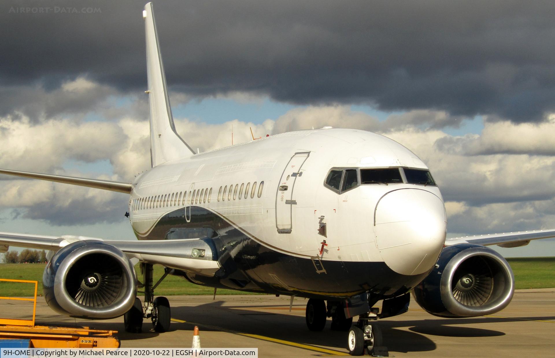 9H-OME, 1991 Boeing 737-505 C/N 24274, Parked on Stand 5 during COVID-19 storage.