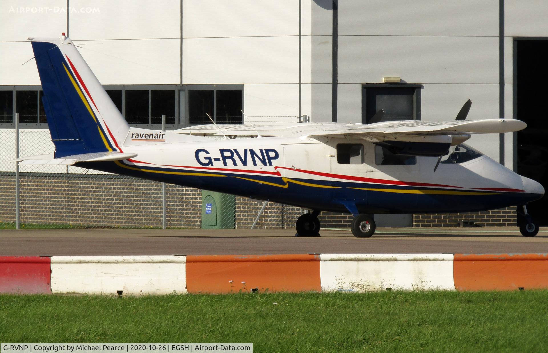 G-RVNP, 1975 Partenavia P-68B C/N 67, Parked at SaxonAir, prior to departure to Liverpool (LPL).