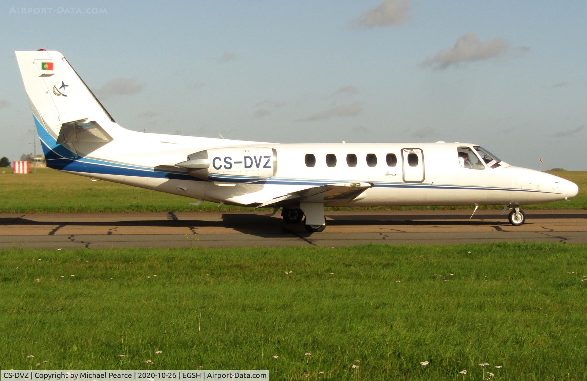 CS-DVZ, 1982 Cessna 550 Citation II C/N 550-0443, Departing SaxonAir to Gibraltar (GIB), following an overnight stay.