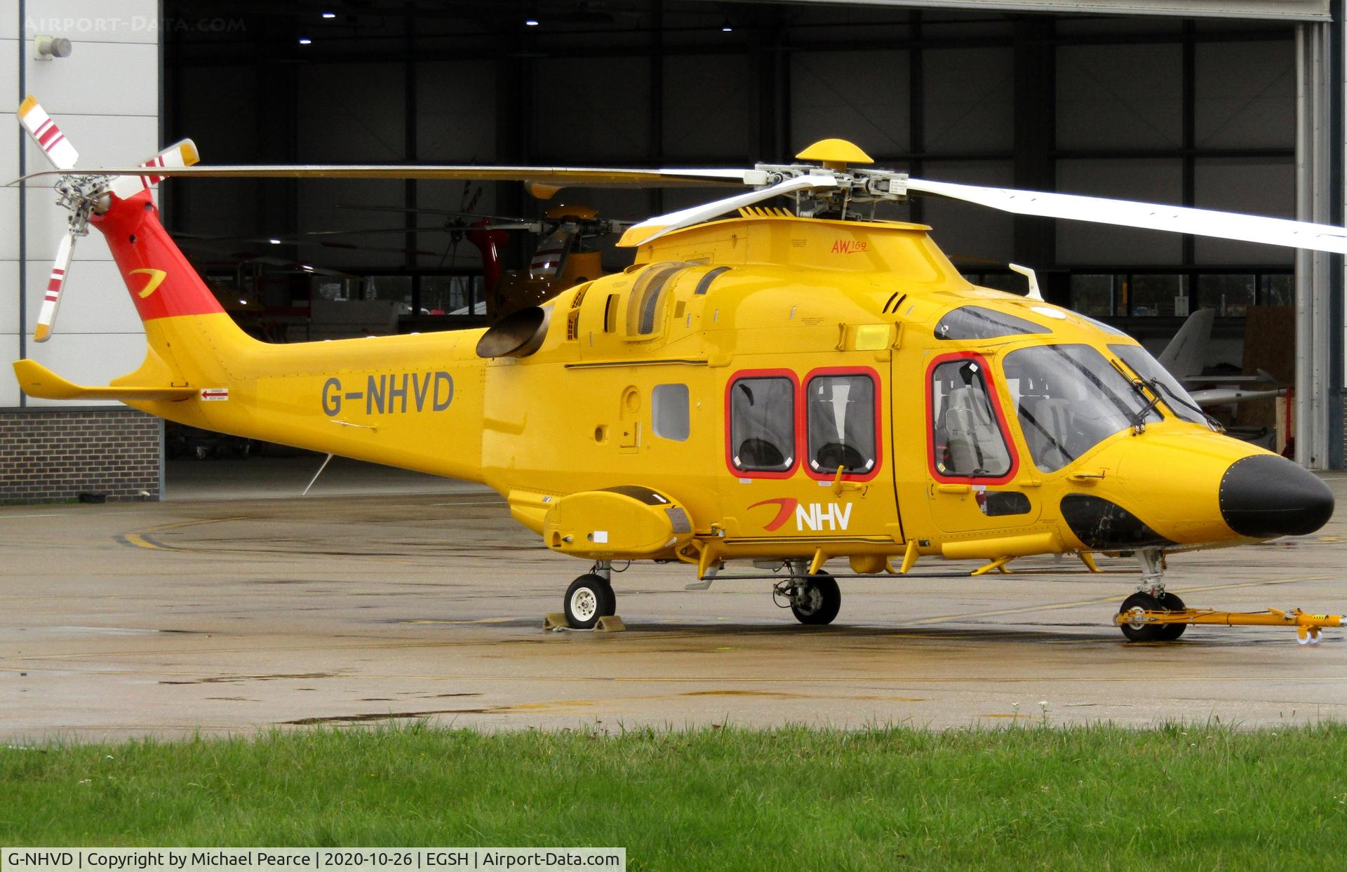 G-NHVD, 2019 Leonardo AW-169 C/N 69113, Parked outside the company hangar, just re-registered from D-HHPJ.