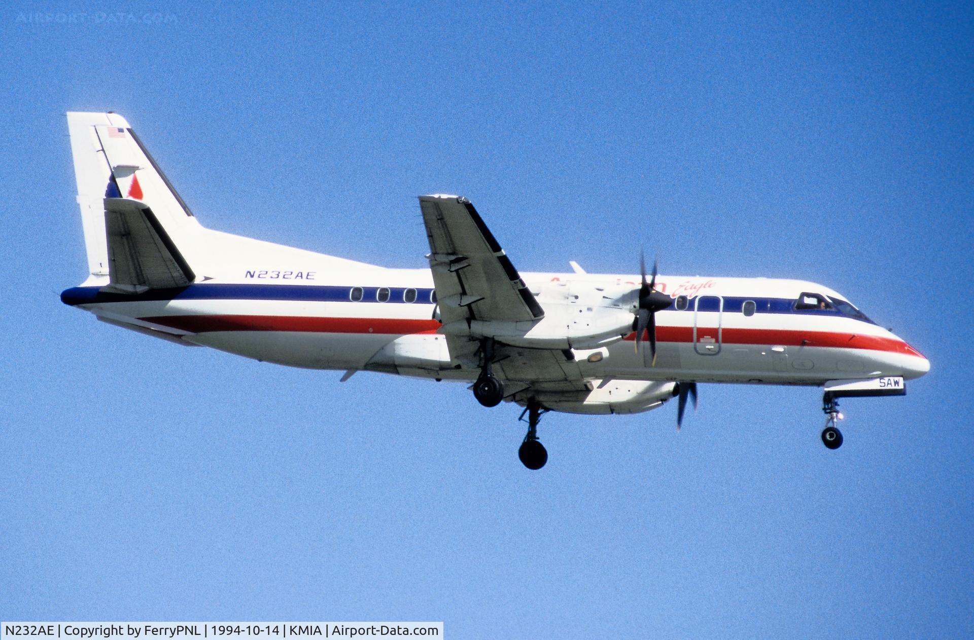 N232AE, 1991 Saab 340B C/N 340B-232, Eagle SF340 is landing