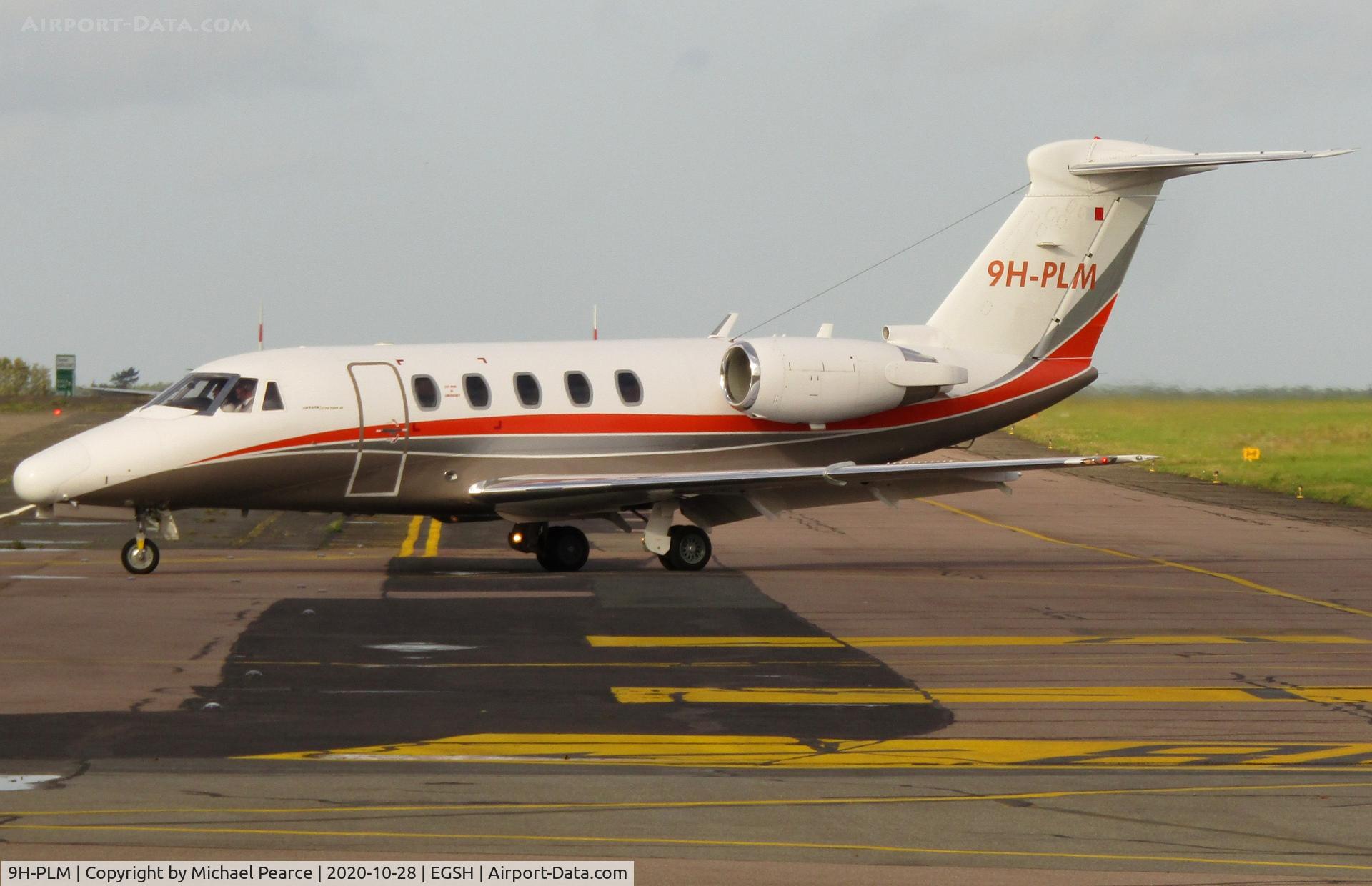 9H-PLM, 1992 Cessna 650 Citation VI C/N 650-0217, Arriving at SaxonAir from Newquay (NQY).