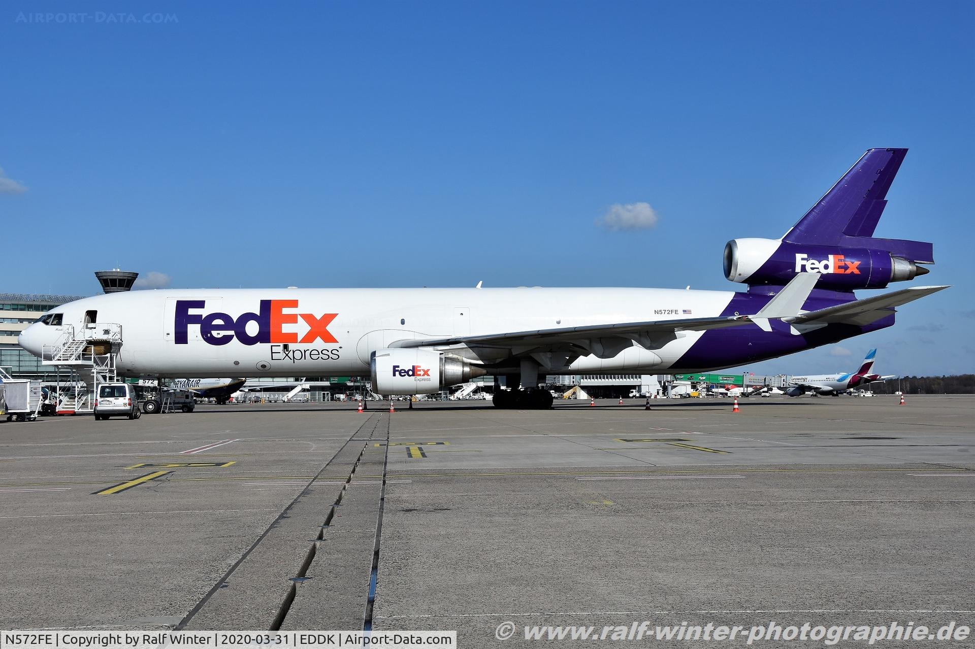 N572FE, 2003 McDonnell Douglas MD-11F C/N 48755, McDonnell Douglas MD-11ERF - FX FDX Federal Express - 48755 - N572FE - 31.03.2020 - CGN