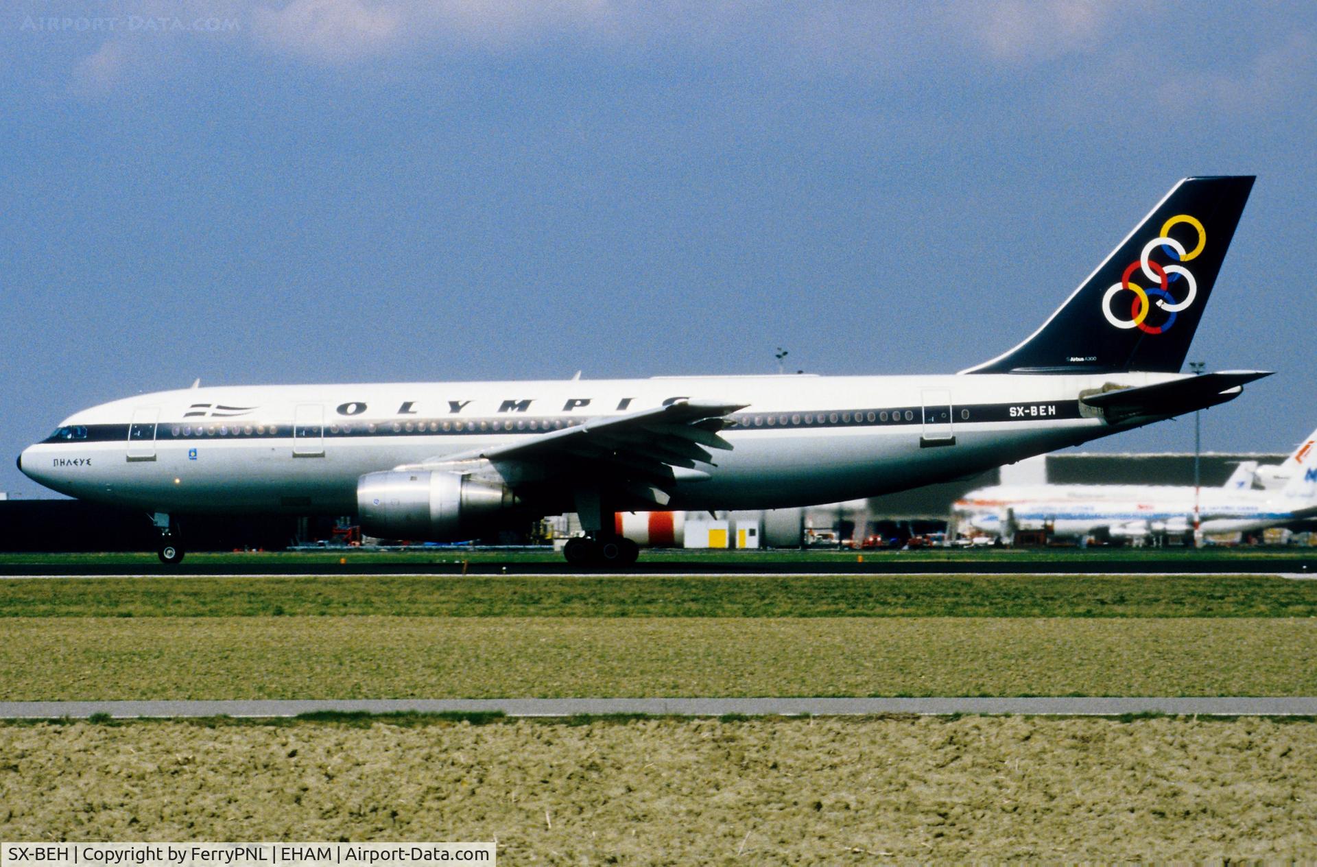 SX-BEH, 1982 Airbus A300B4-103(F) C/N 184, Olympic A300 departing AMS